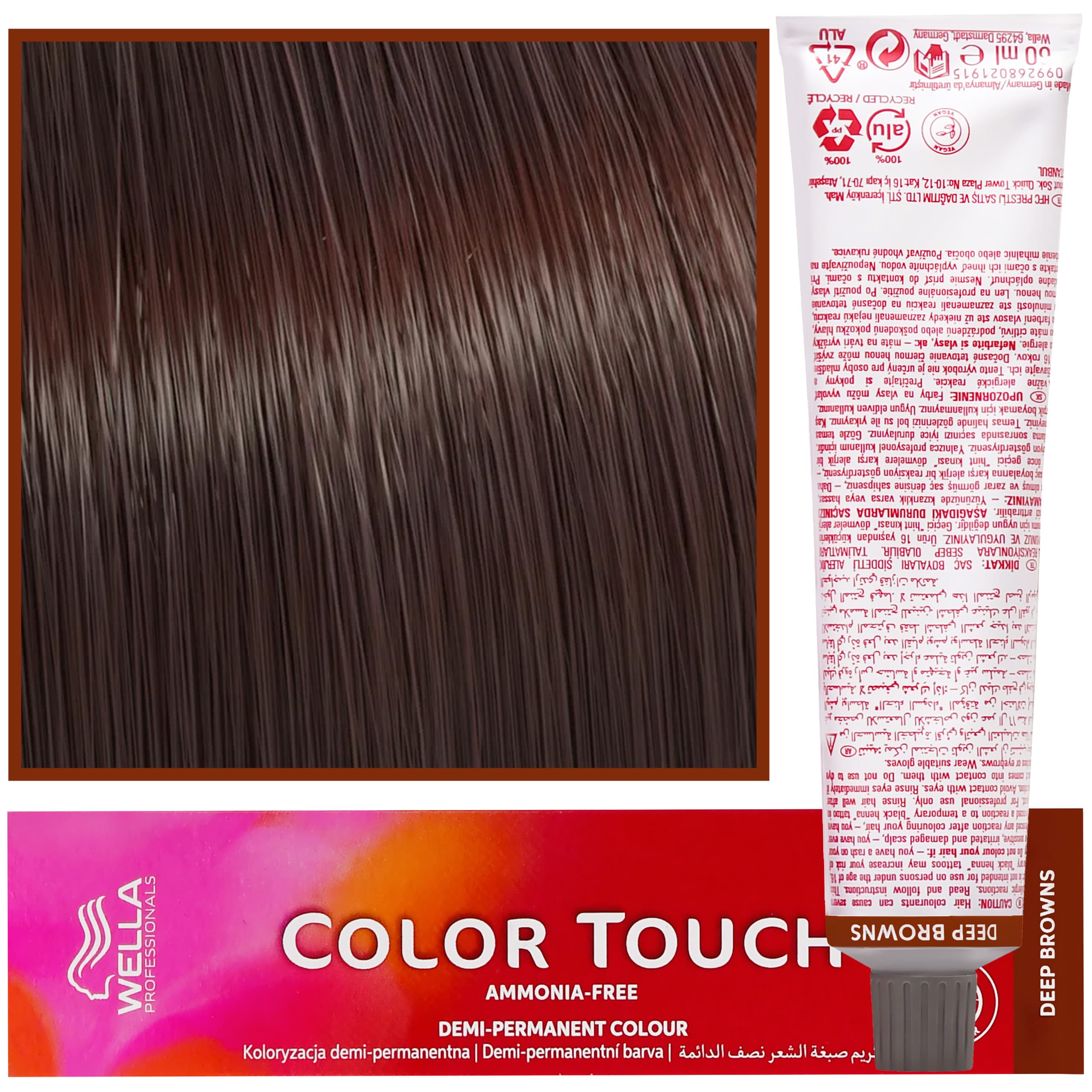 Color Touch - profesjonalna farba do włosów bez amoniaku, 5/75 Jasny Brąz Brązowo-Mahoniowy