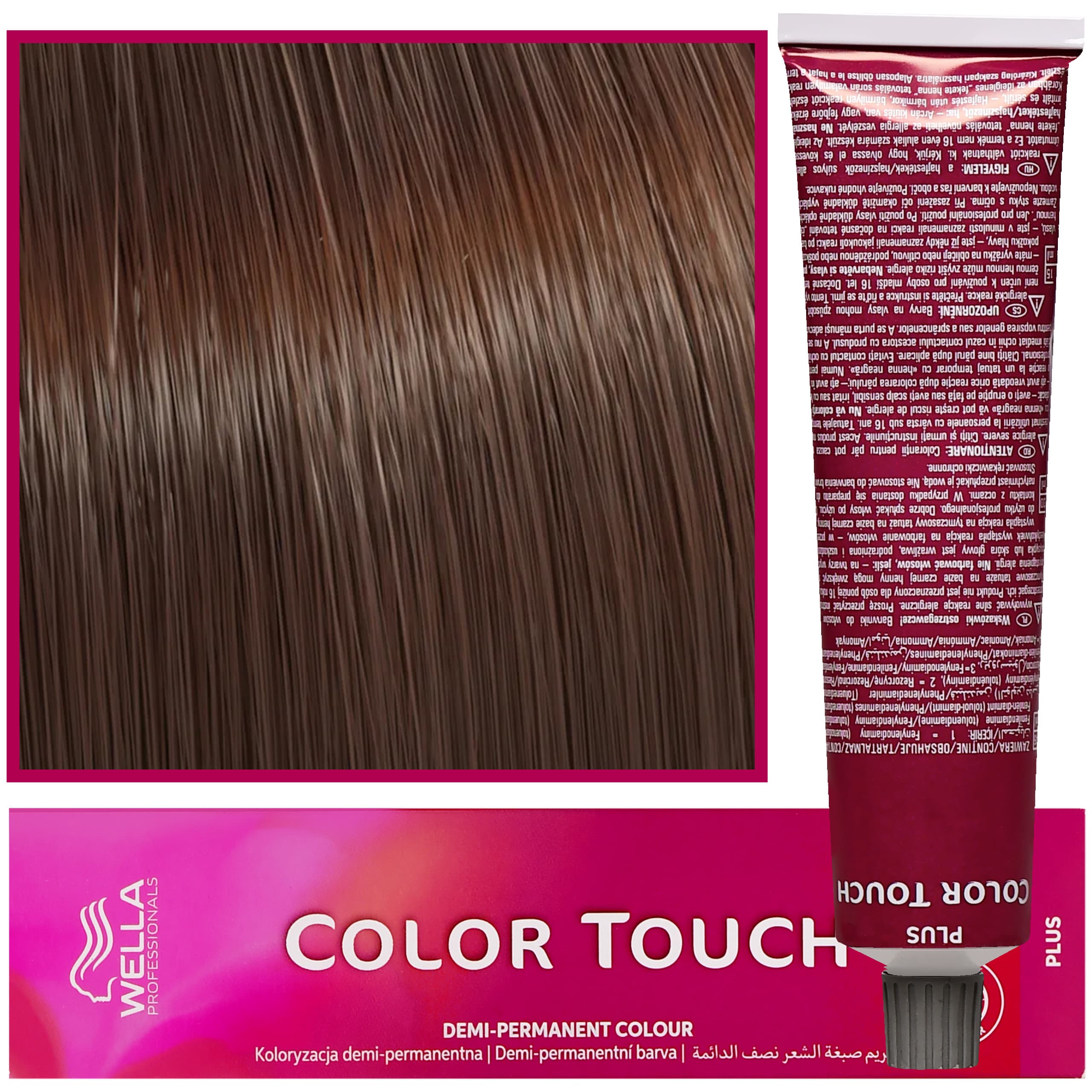 Color Touch - profesjonalna farba do włosów bez amoniaku, 55/04 Intensywny Jasny Brąz Delikatnie Miedziany