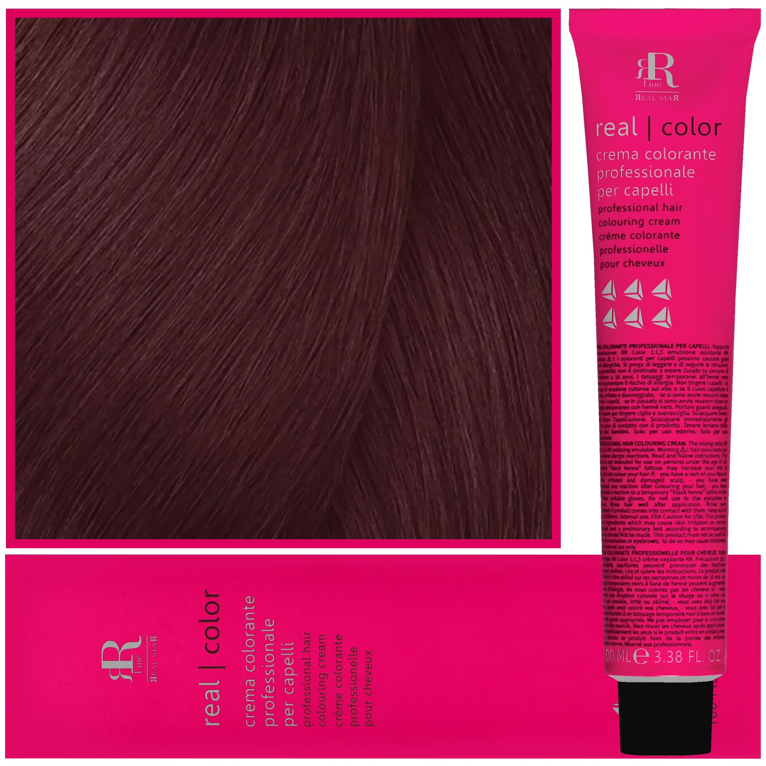Real Color Crema - profesjonalna farba do włosów, 5.22 | Jasny Brąz Intensywnie Fioletowy