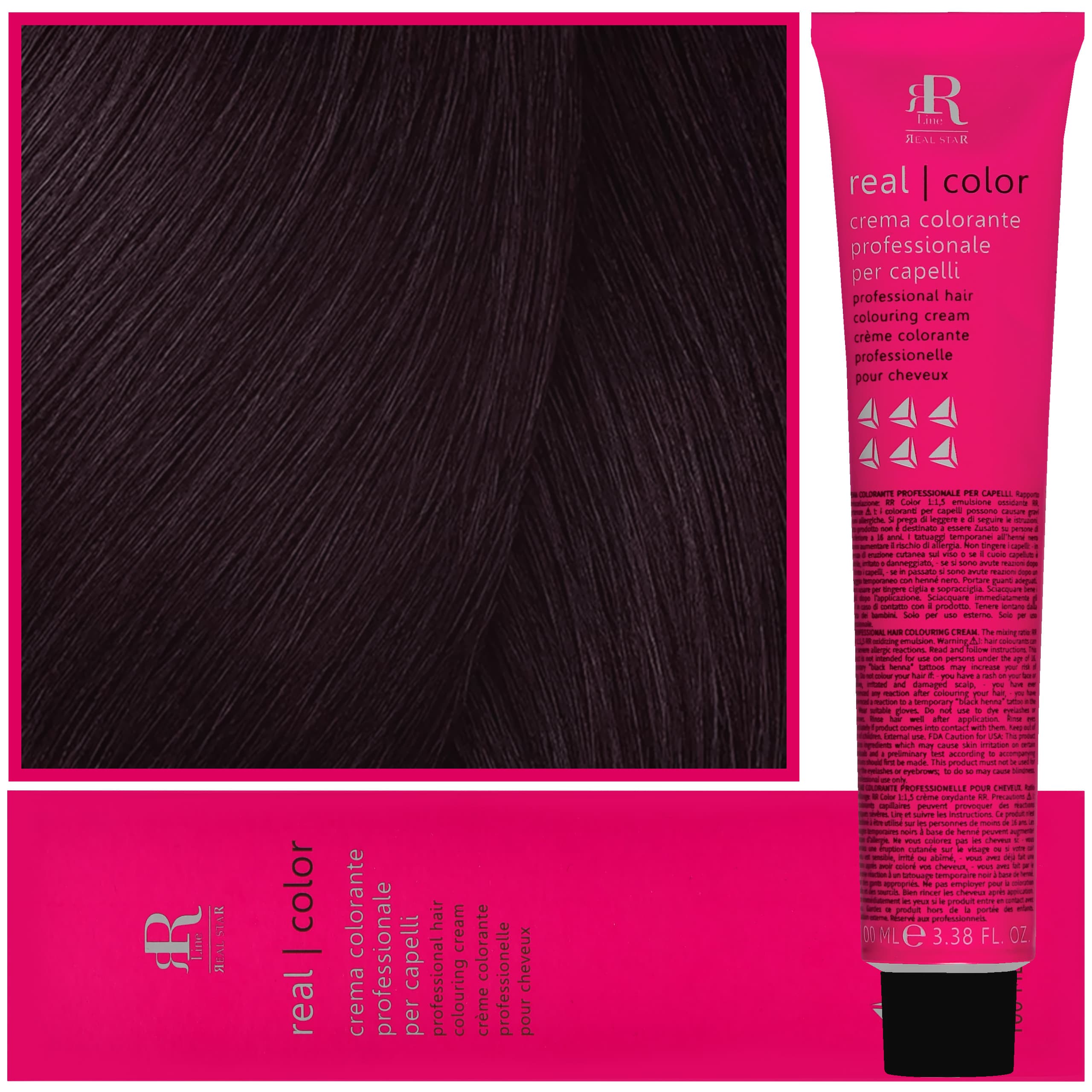 Real Color Crema - profesjonalna farba do włosów, 3.22 | Kasztan Intensywnie Fioletowy
