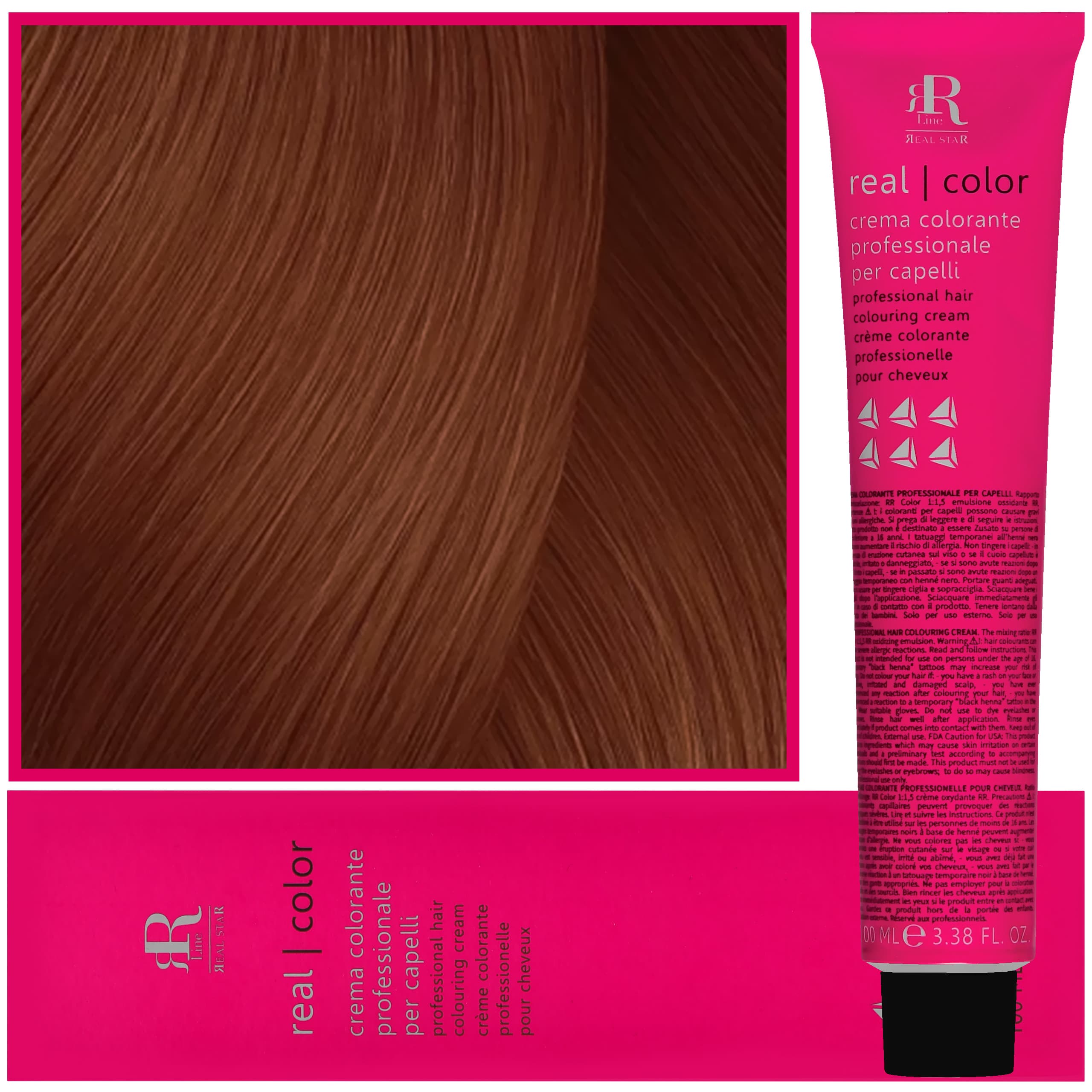 Real Color Crema - profesjonalna farba do włosów, 8.43 | Jasny Blond Miedziano Złoty