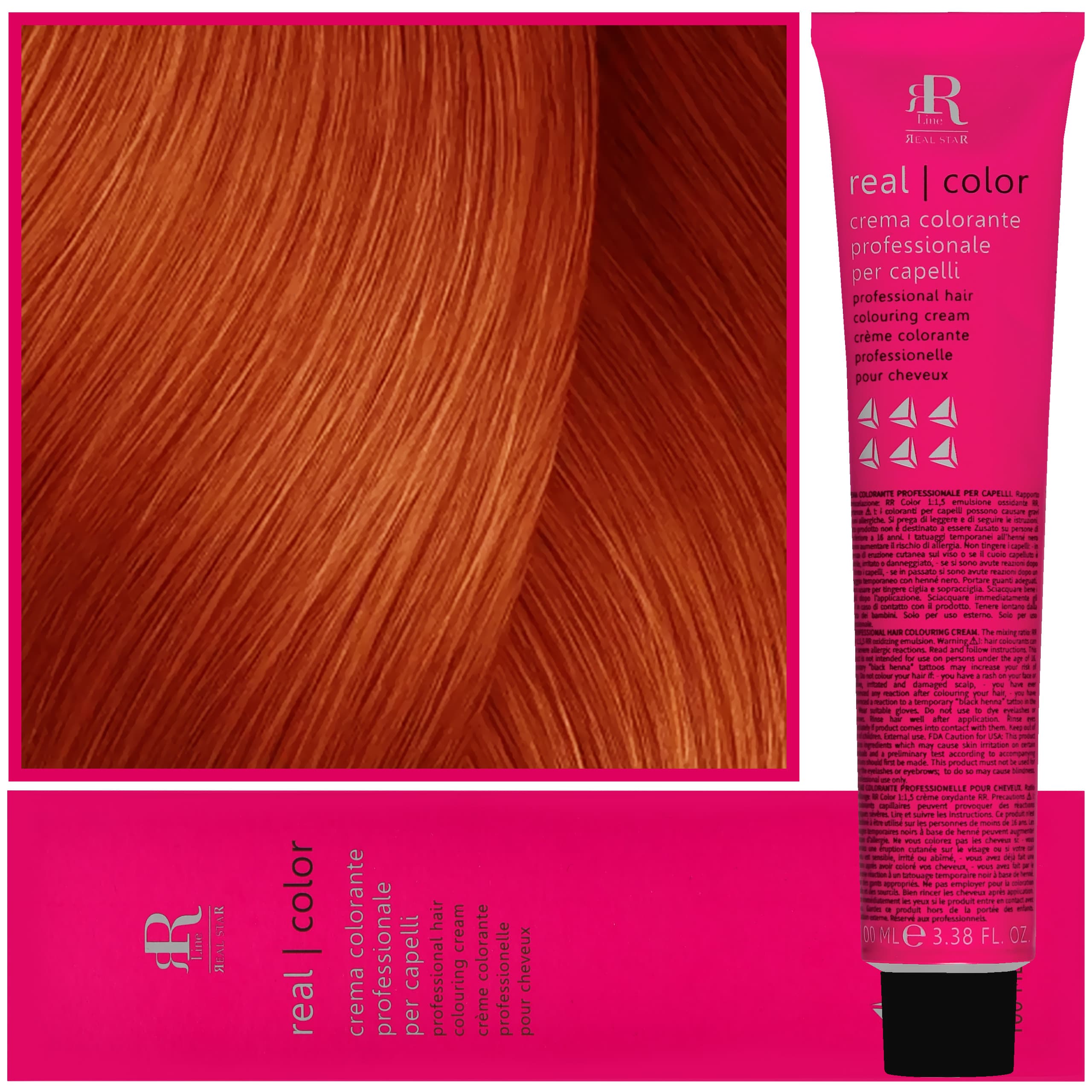 Real Color Crema - profesjonalna farba do włosów, 7.44 | Średni Blond Intensywnie Miedziany