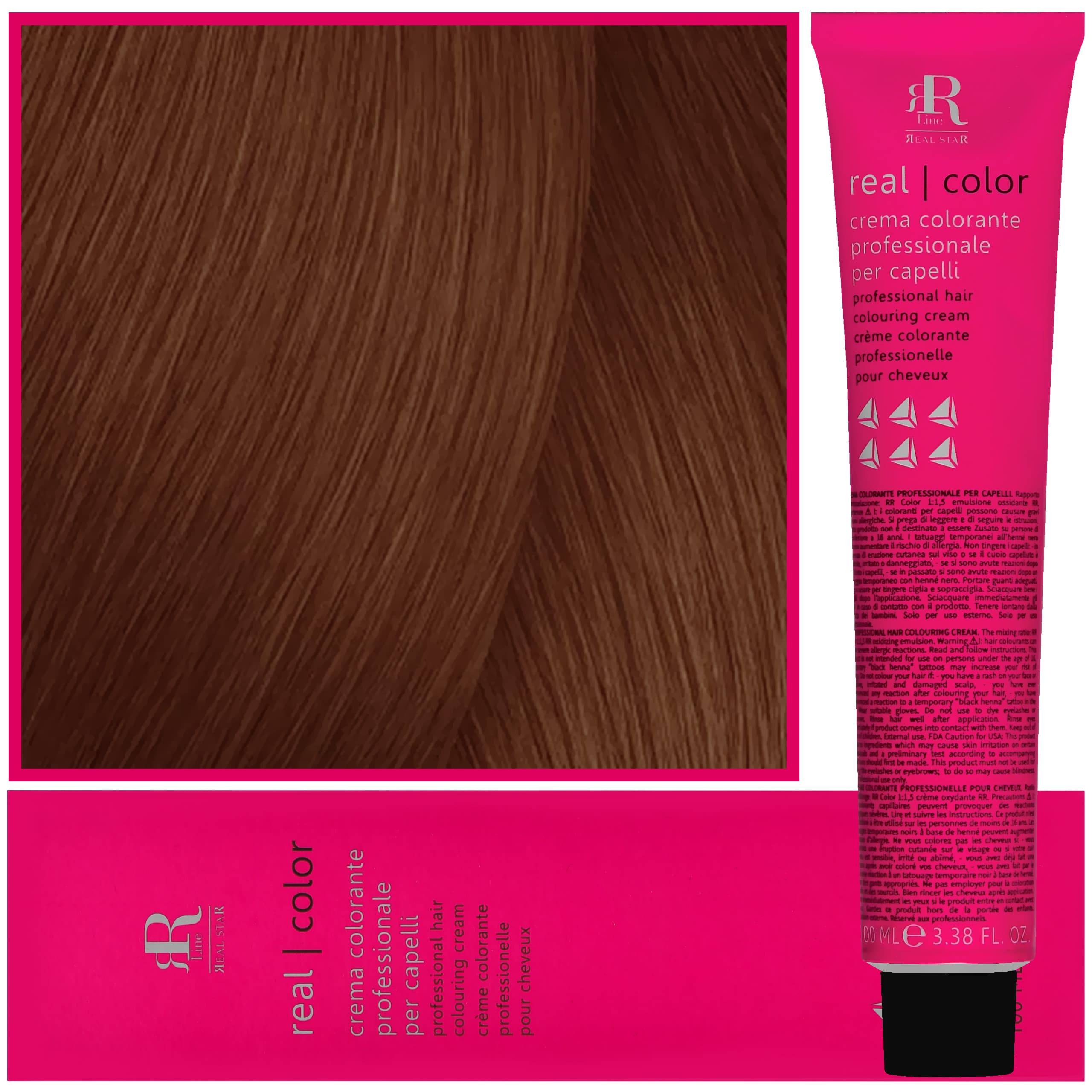 Real Color Crema - profesjonalna farba do włosów, 7.34 | Średni Blond Złoto Miedziany