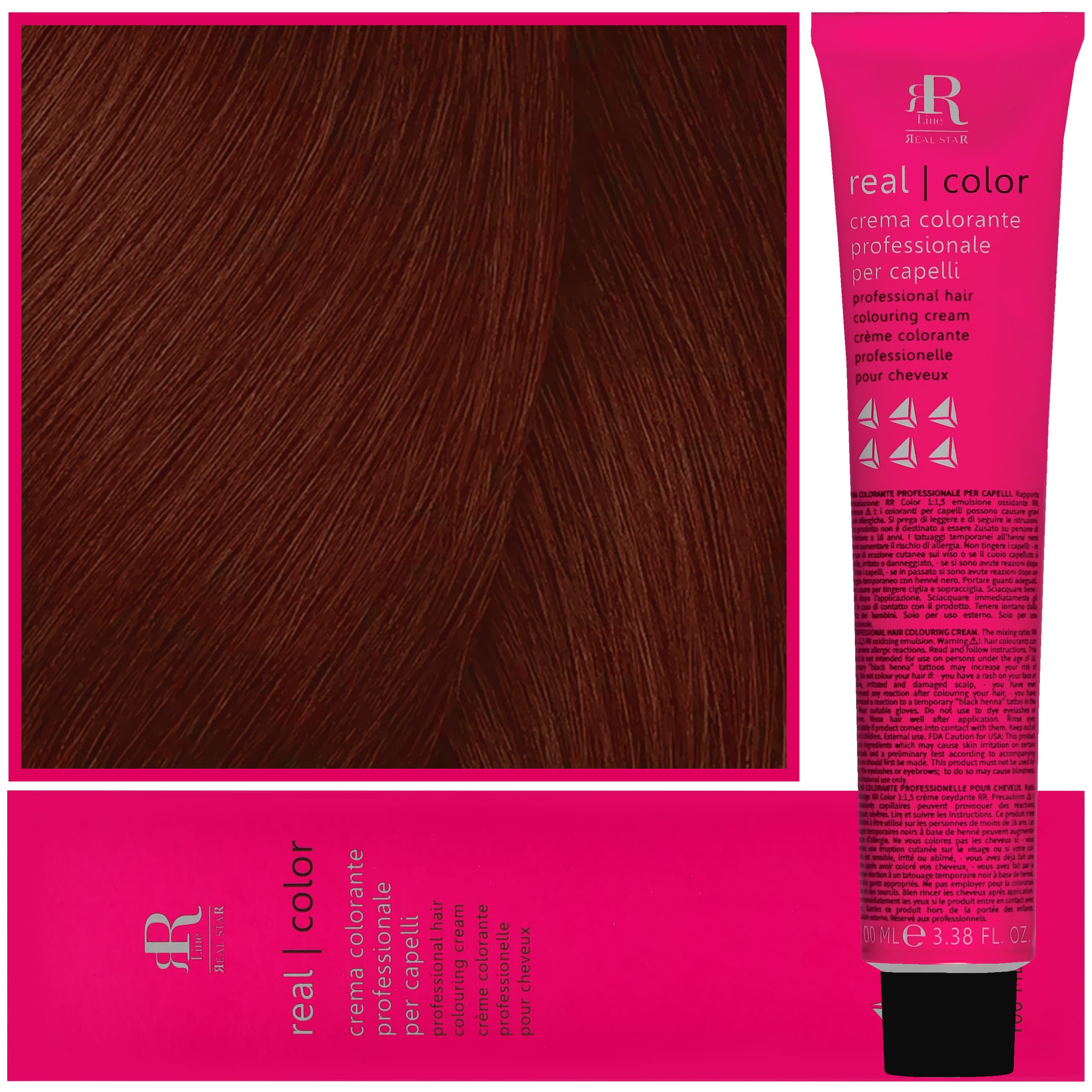 Real Color Crema - profesjonalna farba do włosów, 6.43 | Ciemny Blond Miedziano Złoty
