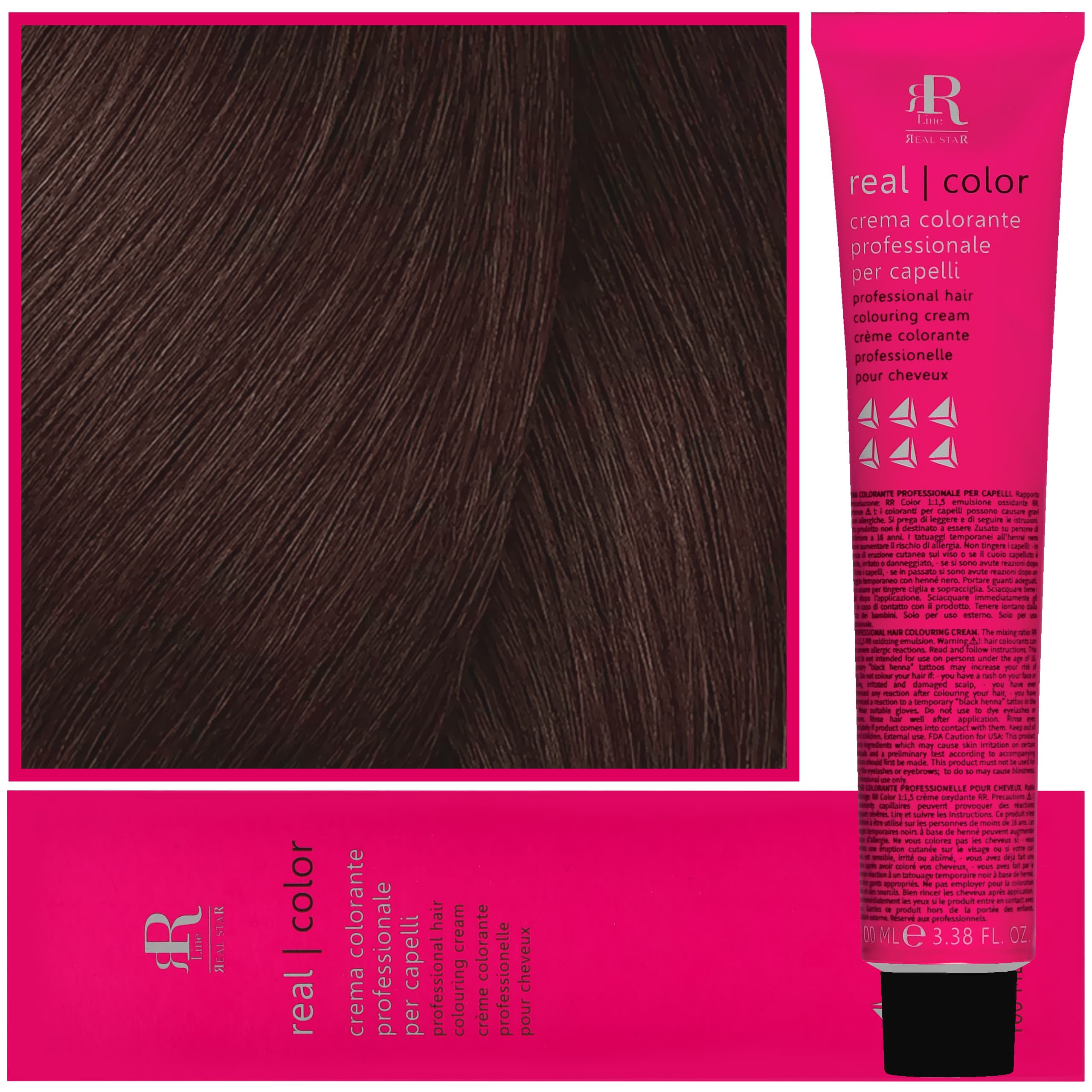 Real Color Crema - profesjonalna farba do włosów, 5.71 | Chłodny Brązowy Jasny Kasztan