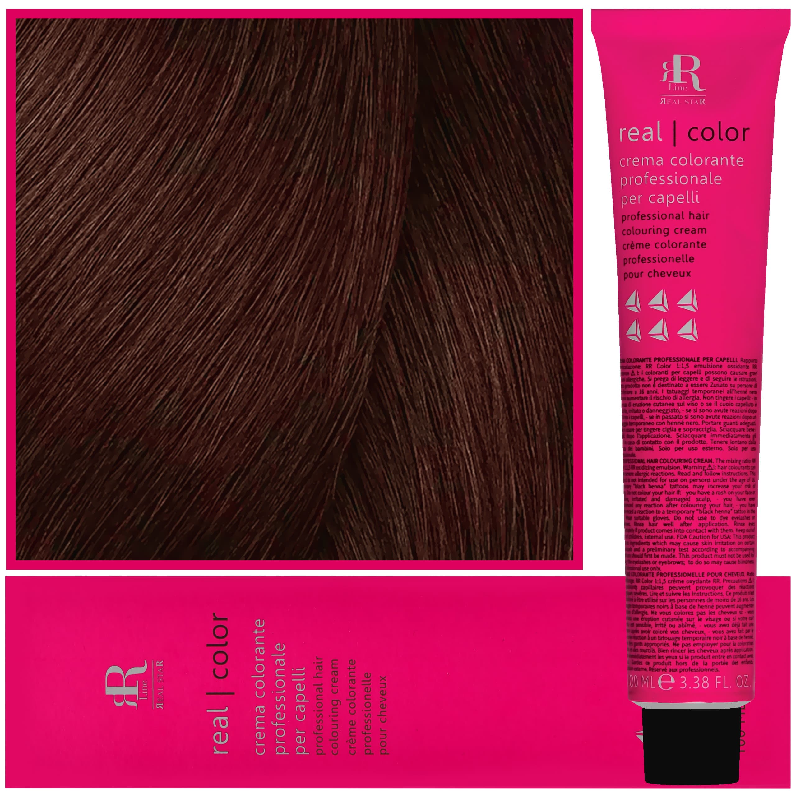 Real Color Crema - profesjonalna farba do włosów, 5.3 | Jasny Złoty Brąz