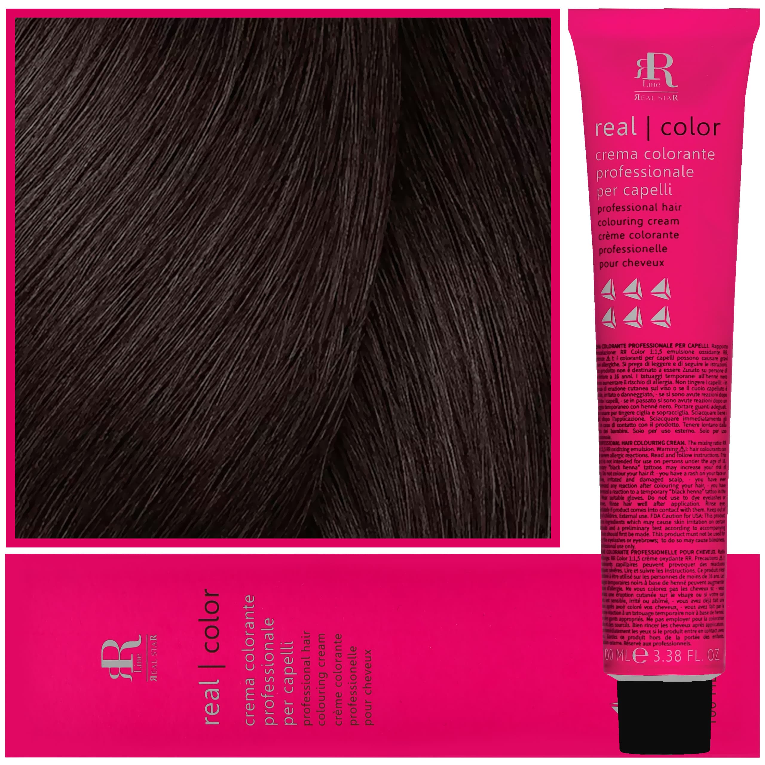 Real Color Crema - profesjonalna farba do włosów, 5.01 | Naturalny Jasny Brąz Popielaty