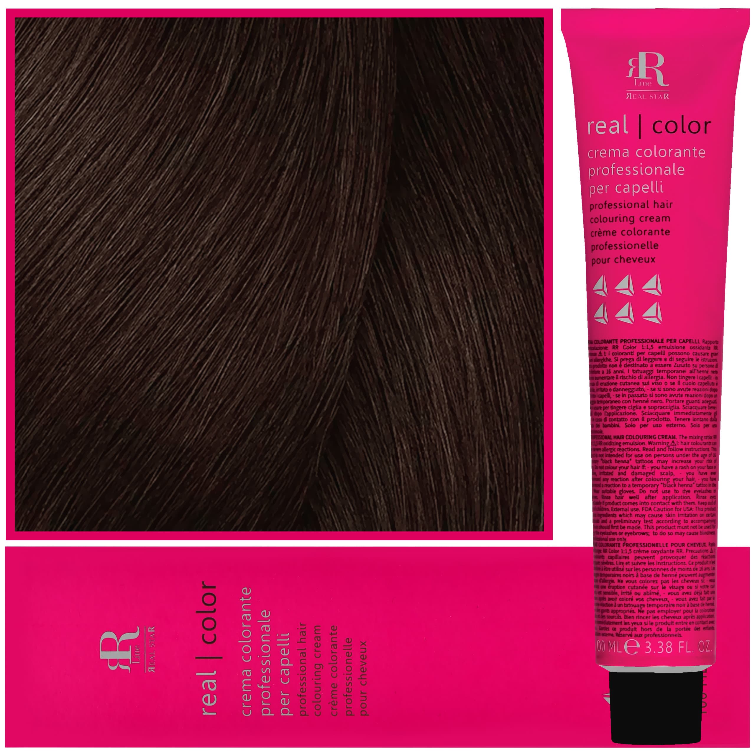 Real Color Crema - profesjonalna farba do włosów, 5.00 | Intensywny Jasny Brąz