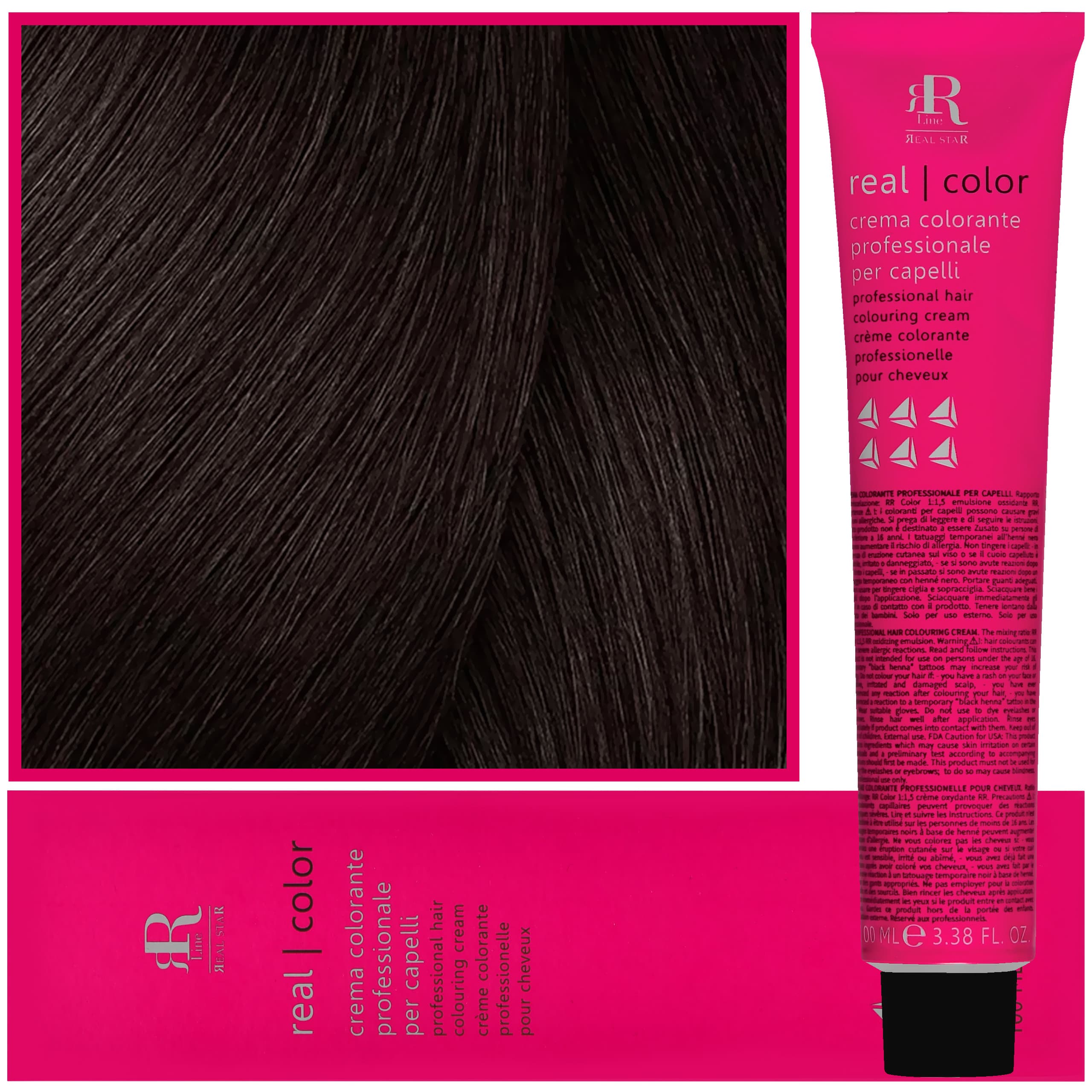 Real Color Crema - profesjonalna farba do włosów, 4.01 | Naturalny Brąz Popielaty