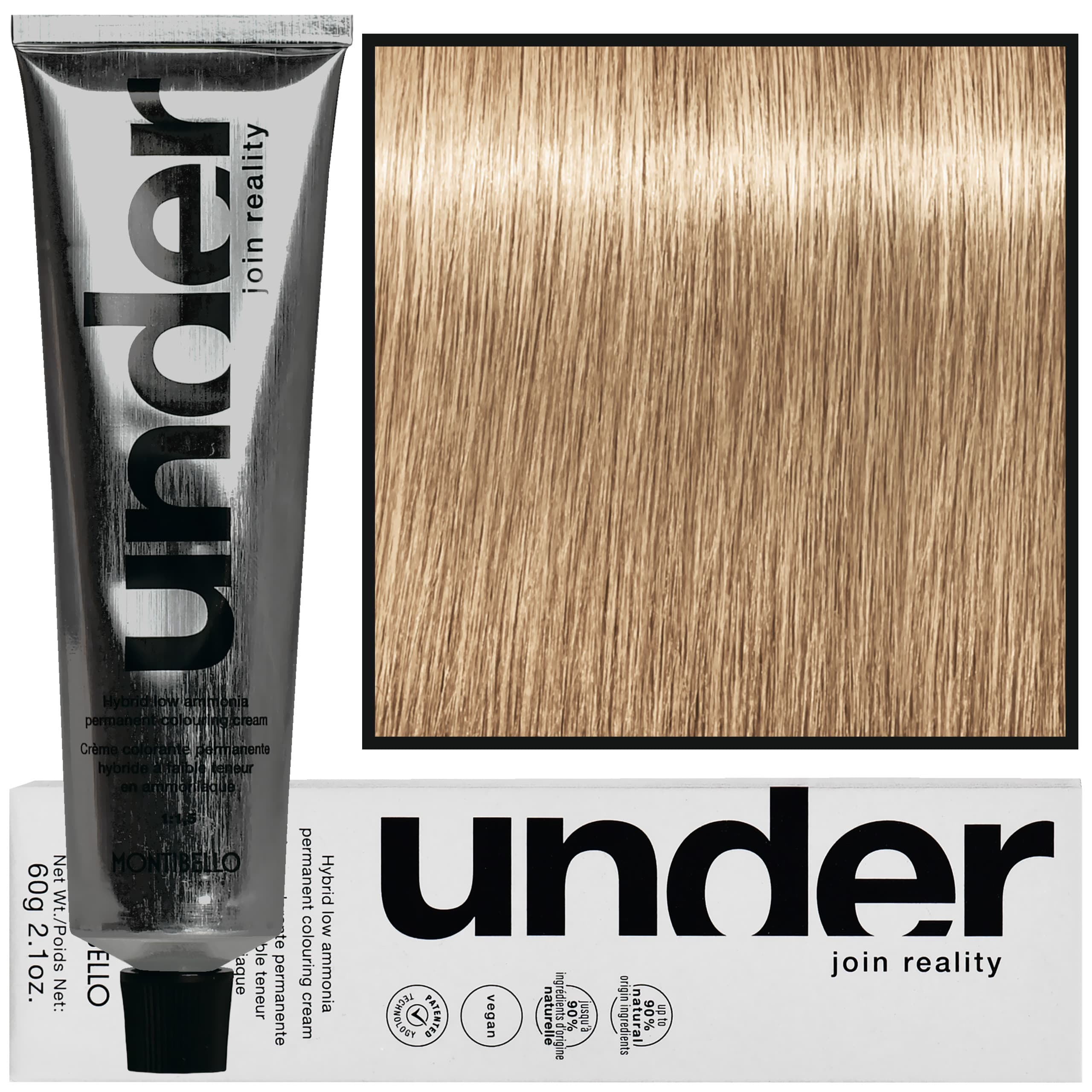 Under – profesjonalna farba do włosów, 9.01 / 9NA | Bardzo Jasny Naturalny Popielaty Blond