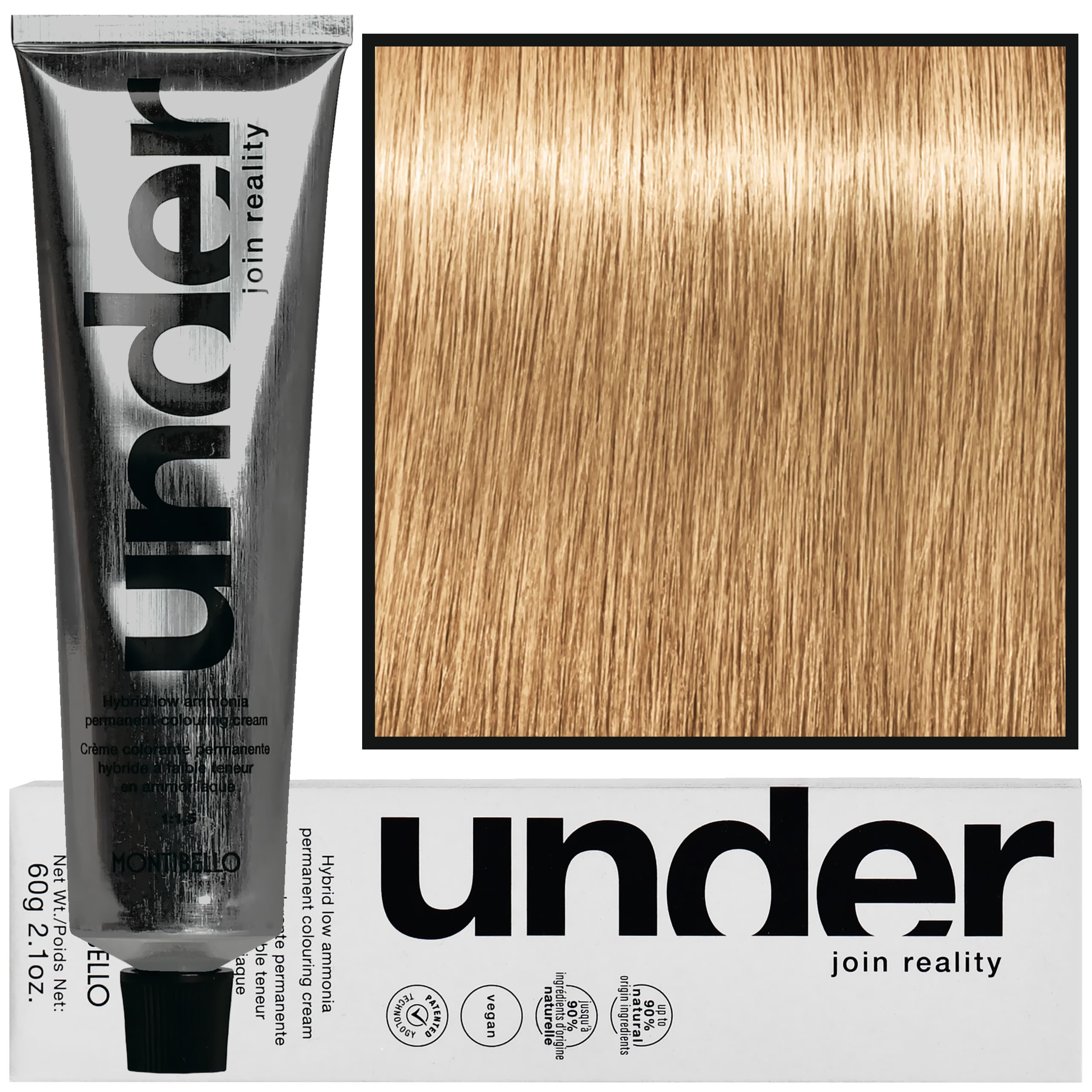 Under – profesjonalna farba do włosów, 9.0 / 9N | Naturalny Bardzo Jasny Blond