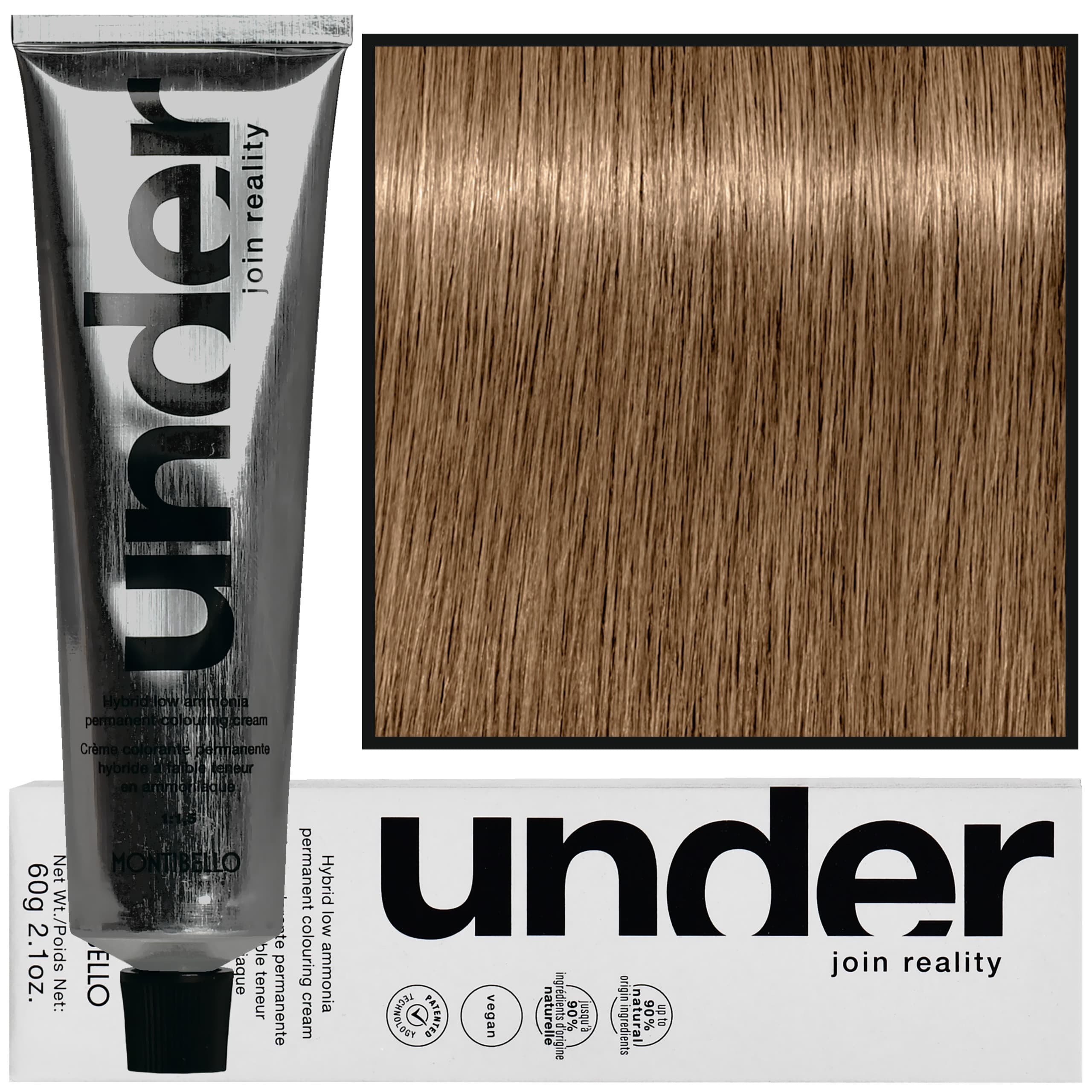 Under – profesjonalna farba do włosów, 7.32 / 7GP | Średni Złocisto Perłowy Blond