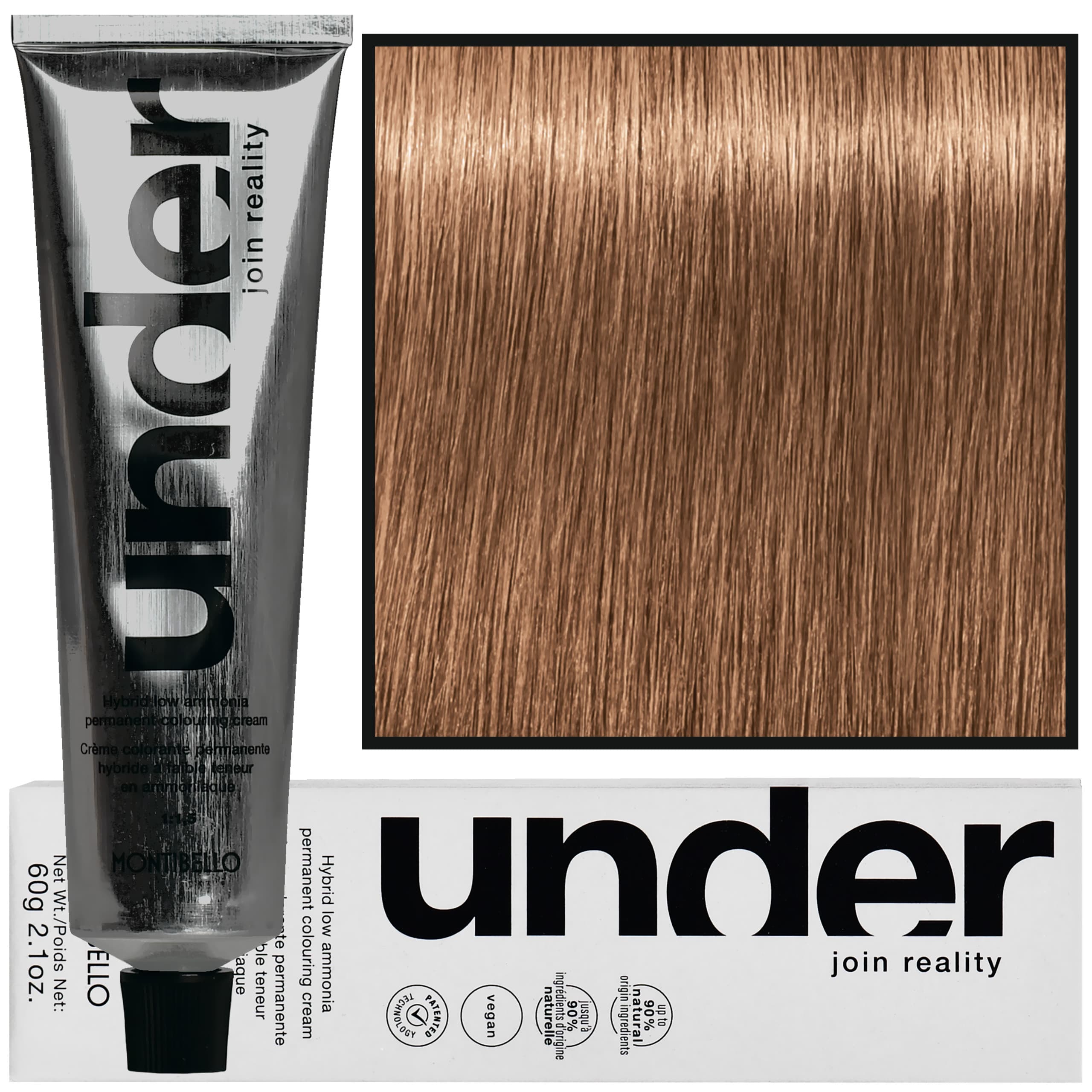 Under – profesjonalna farba do włosów, 7.23 / 7PG | Średni Perłowo Złocisty Blond