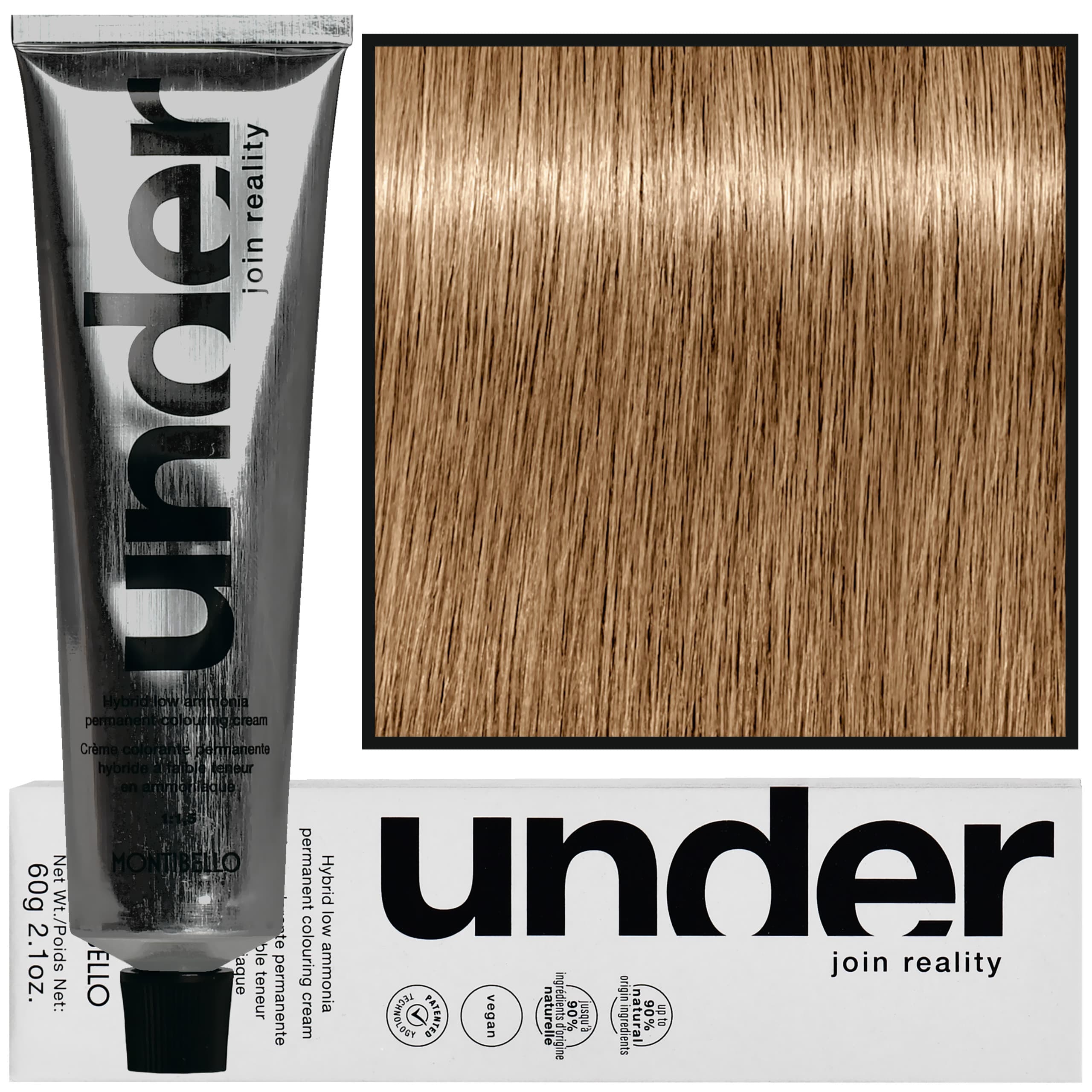 Under – profesjonalna farba do włosów, 8.0 / 8N | Naturalny Jasny Blond