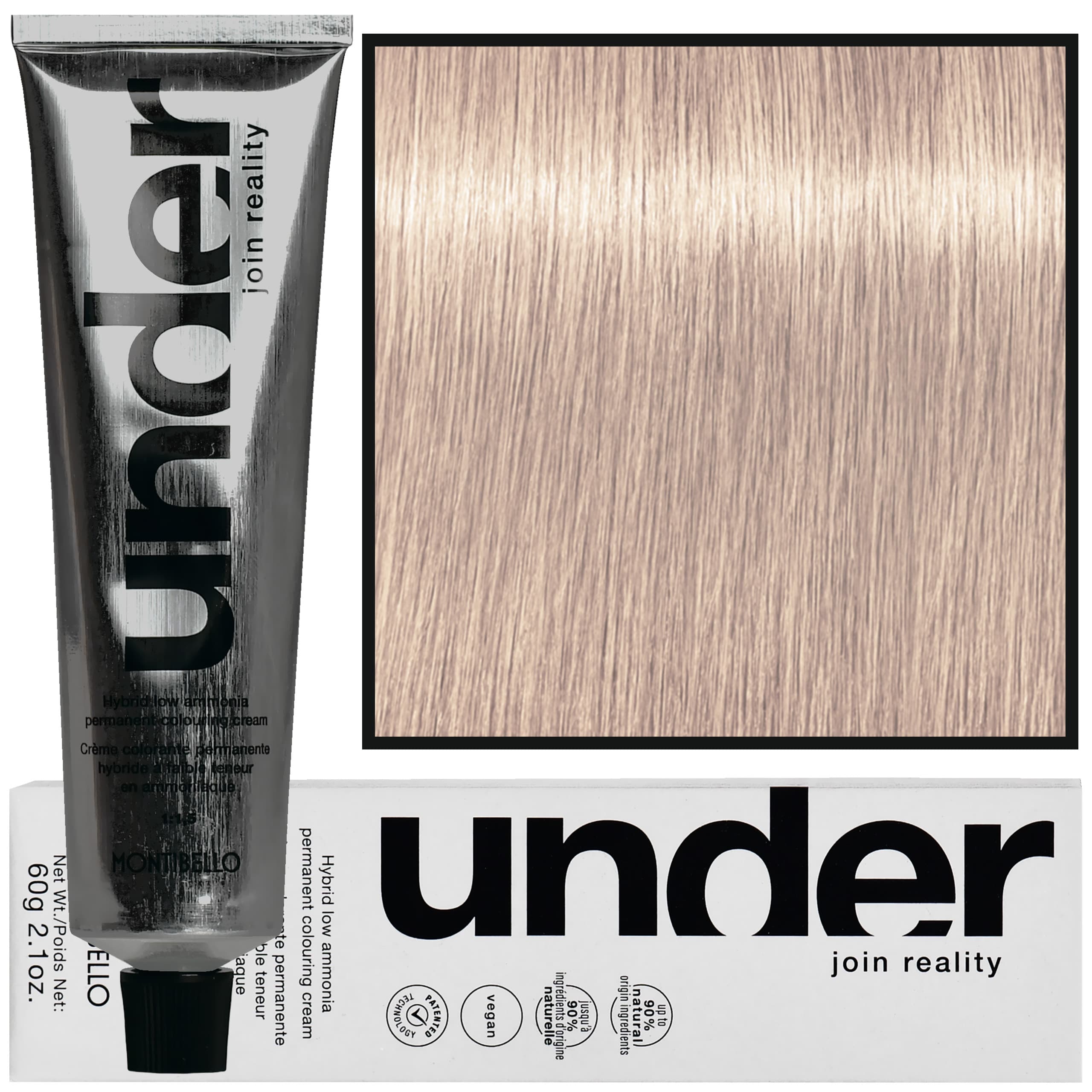 Under – profesjonalna farba do włosów, 10.23 / 10PG | Najjaśniejszy Perłowo Złocisty Blond
