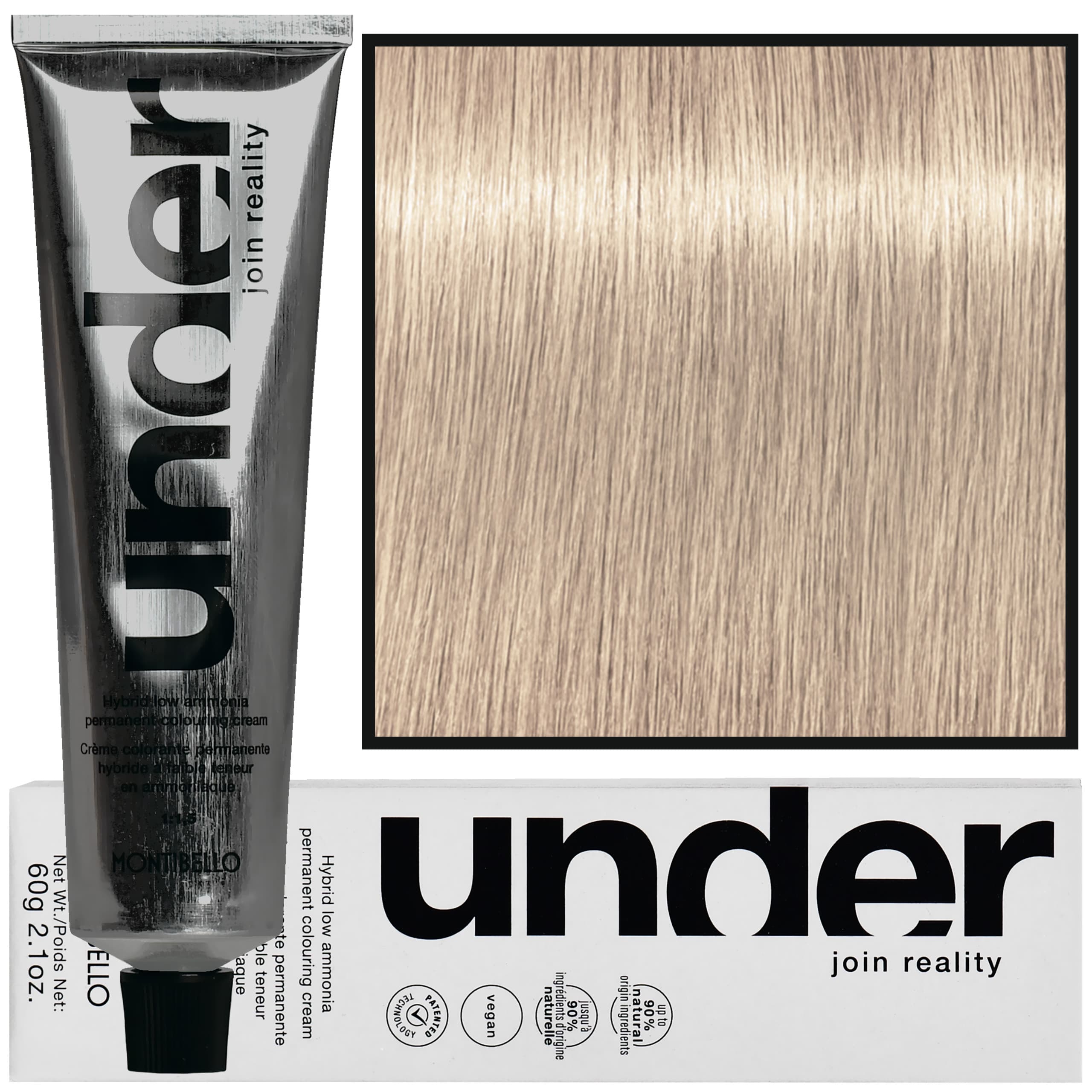 Under – profesjonalna farba do włosów, 10.13 / 10AG | Najjaśniejszy Popielato Złocisty Blond