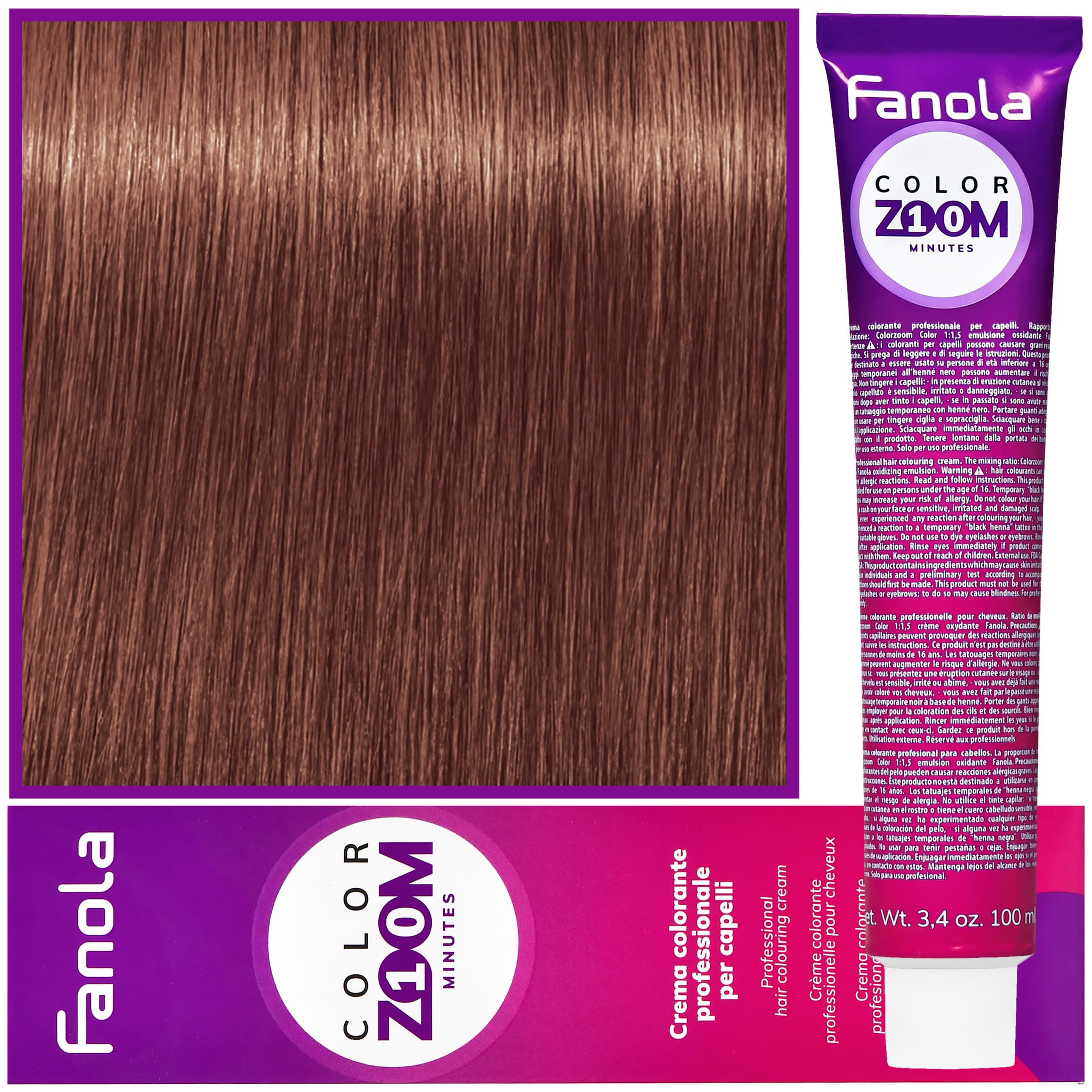 Color Zoom - krem do farbowania włosów cała paleta, 5.4 Jasna kasztanowa miedź