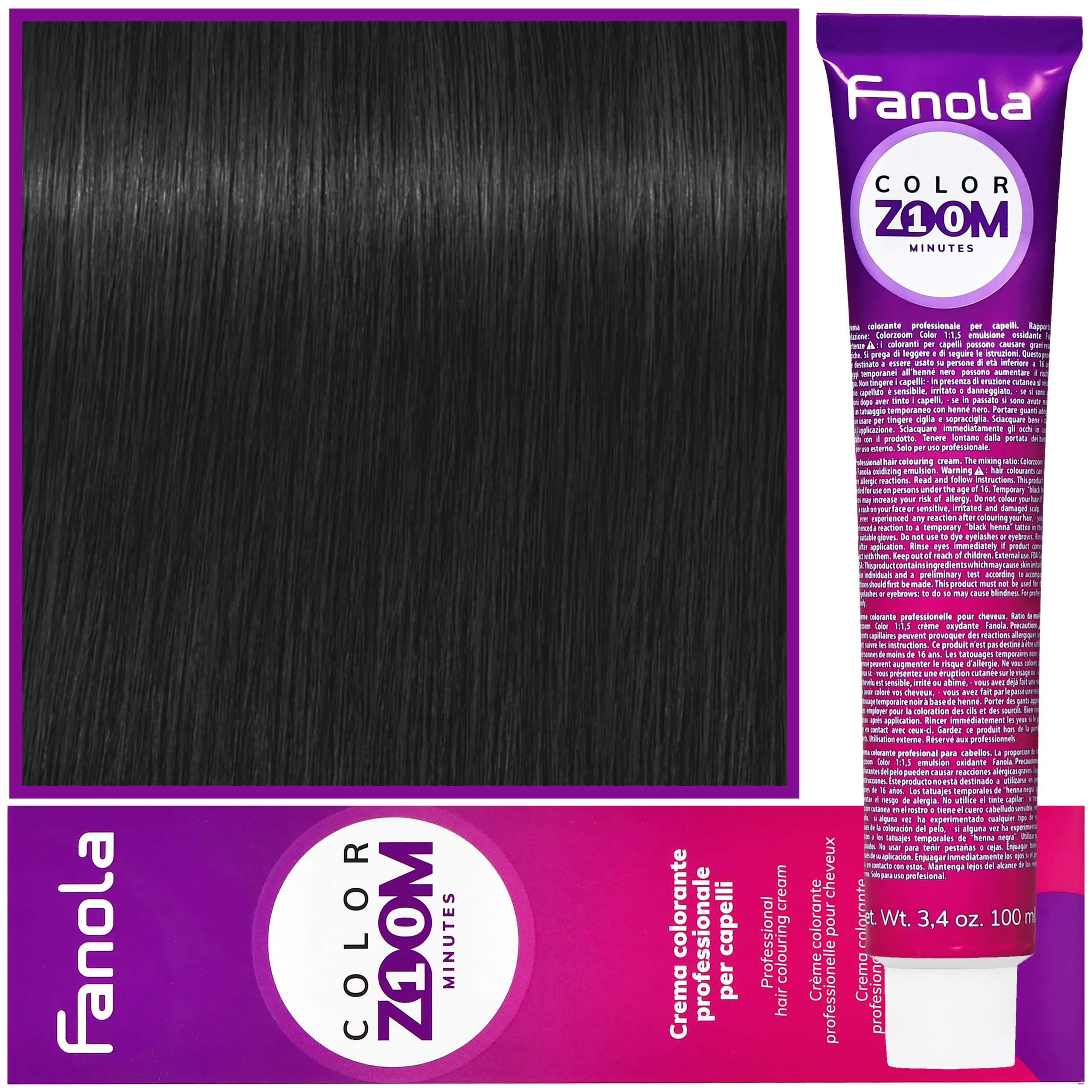 Color Zoom - krem do farbowania włosów cała paleta, 1.0 Czerń
