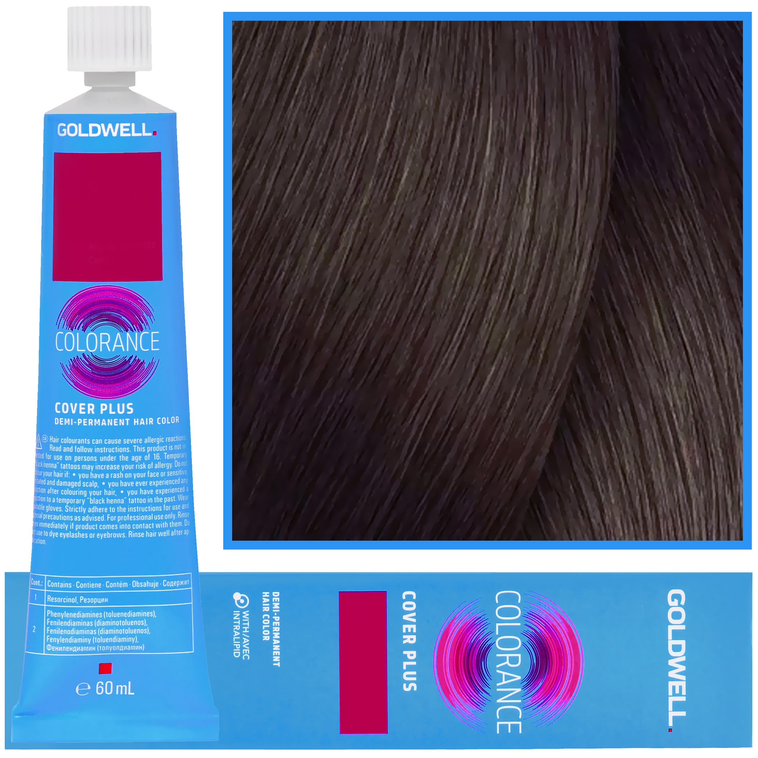 Colorance - profesjonalna farba do półtrwałej koloryzacji, 4NN-GREY-+ | Extra Mocny Średni Naturalny Brąz