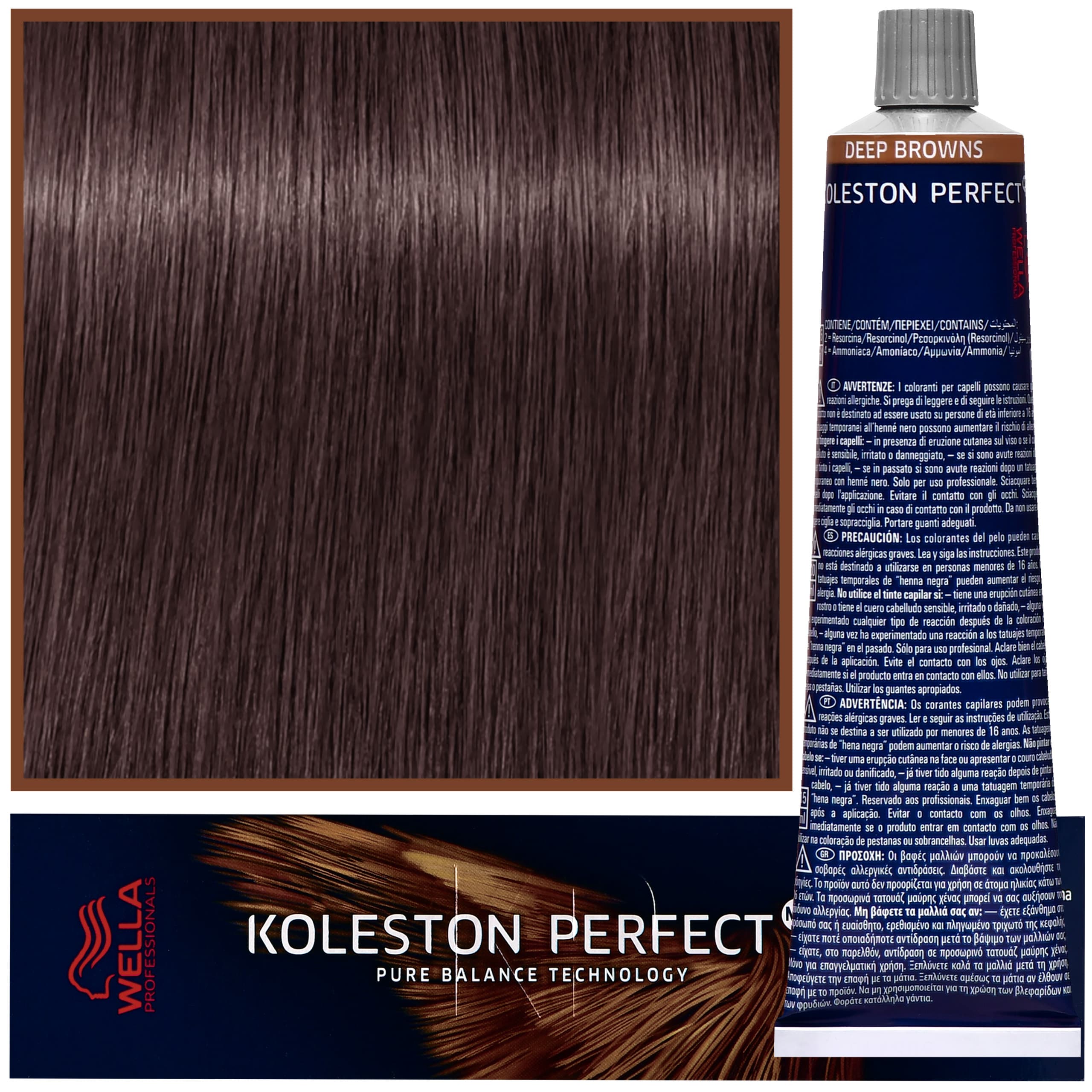 Koleston Perfect Me - profesjonalna farba do koloryzacji włosów, 4/77 Intensywny Średni Brąz
