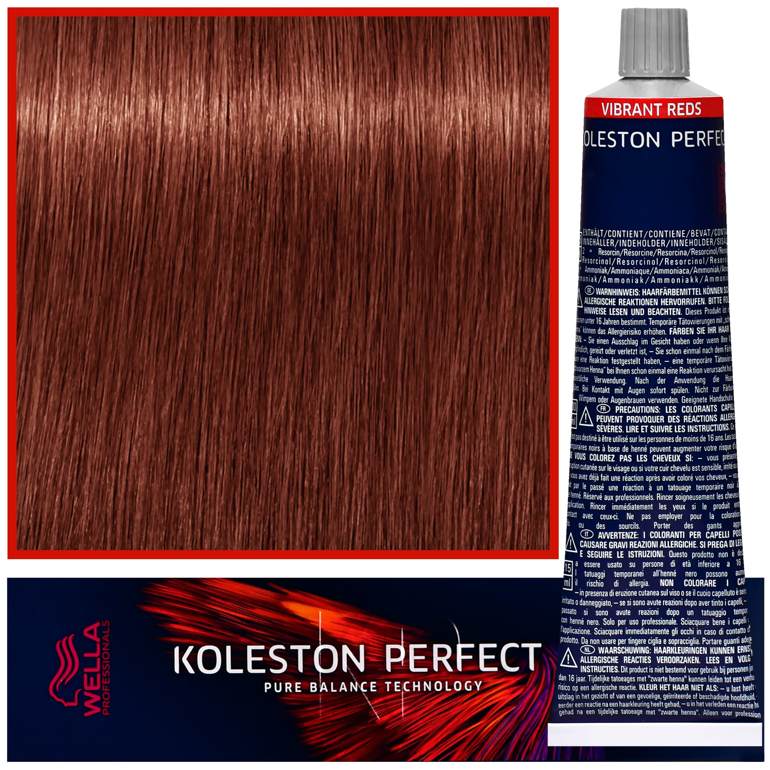 Koleston Perfect Me - profesjonalna farba do koloryzacji włosów, 5/43 Czerwono Złoty Jasny Brąz