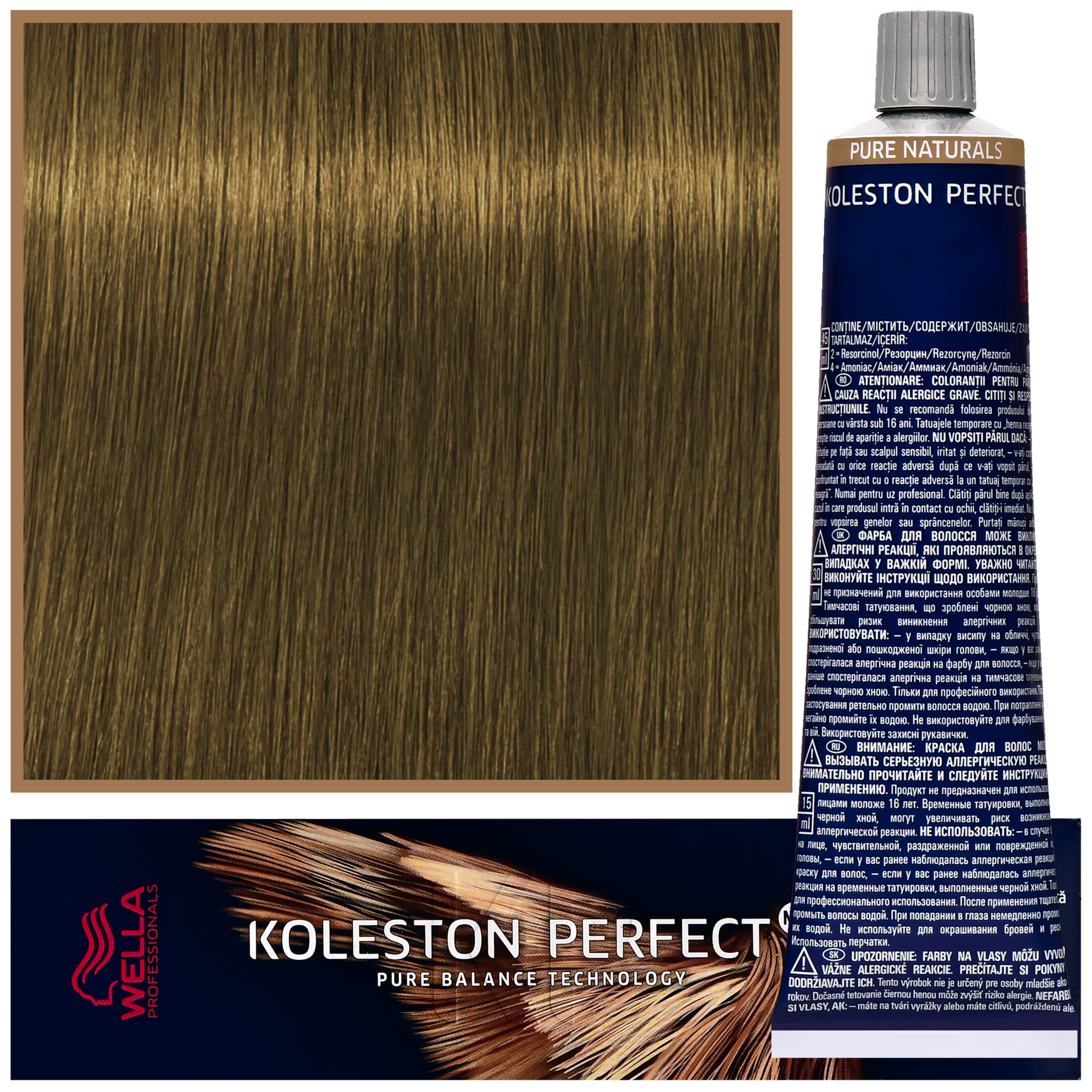 Koleston Perfect Me - profesjonalna farba do koloryzacji włosów, 7/01 Naturalny Popielaty Średni Blond