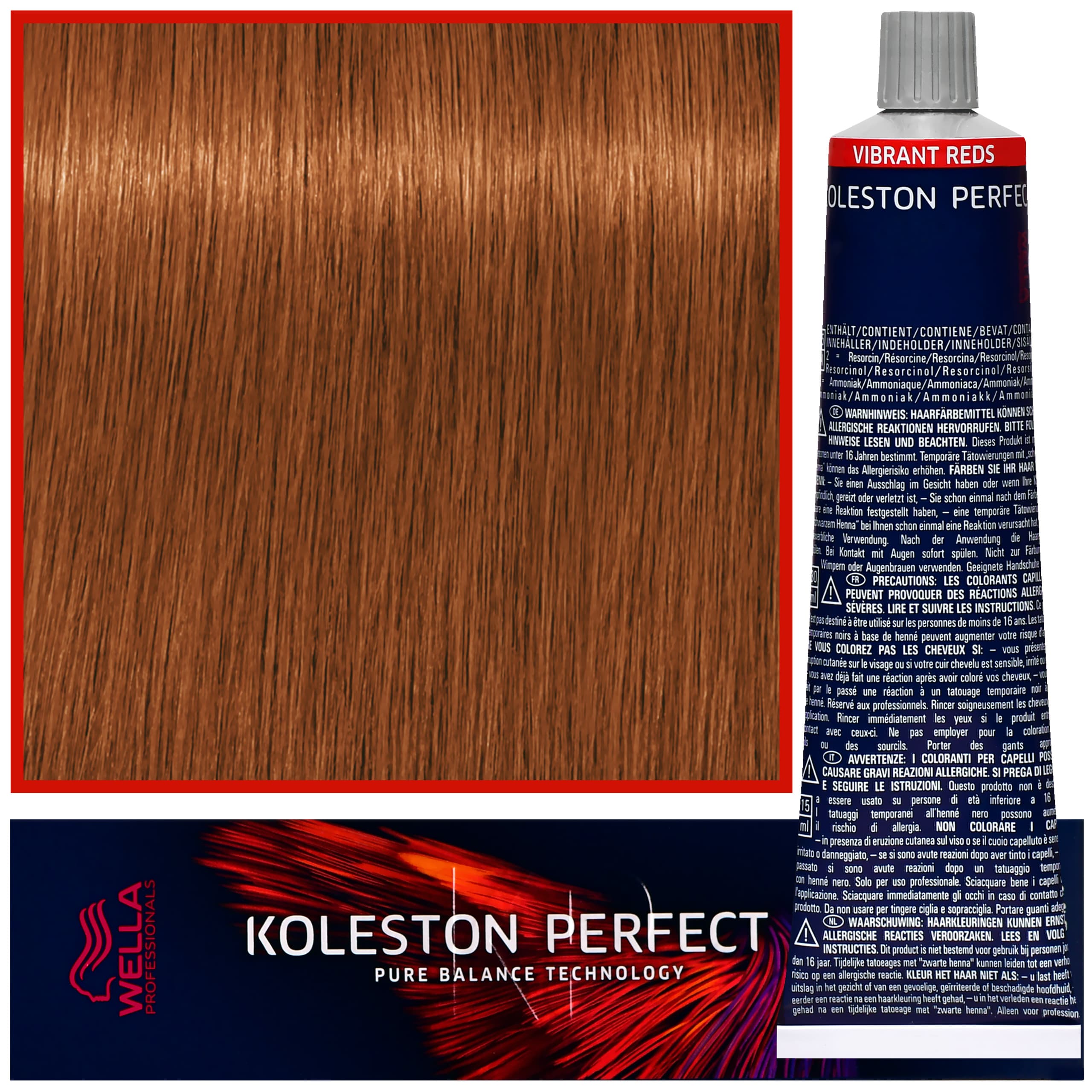 Koleston Perfect Me - profesjonalna farba do koloryzacji włosów, 7/34 Złoto Czerwony Średni Blond