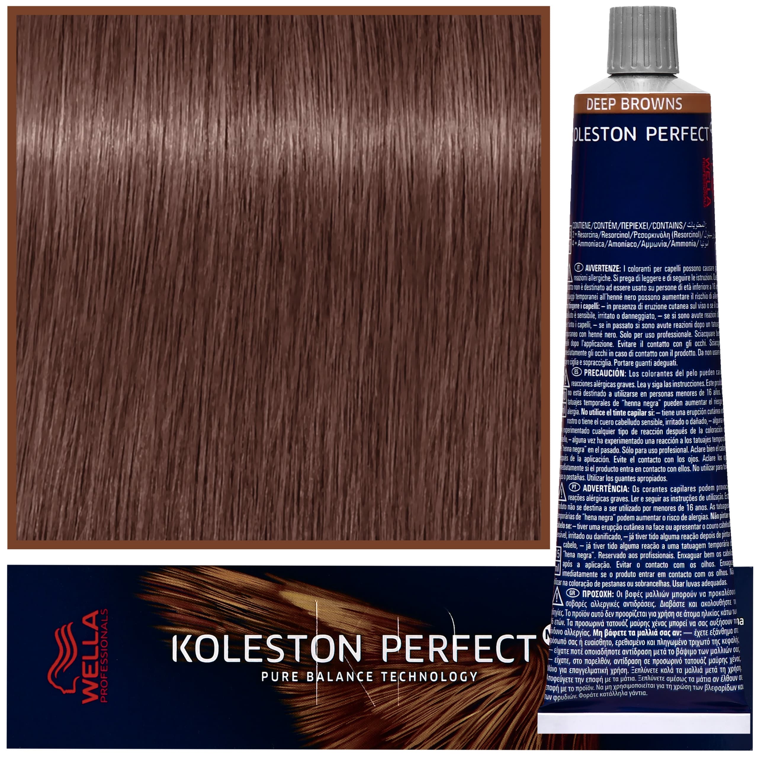Koleston Perfect Me - profesjonalna farba do koloryzacji włosów, 7/75 Brązowo Czerwony Średni Blond