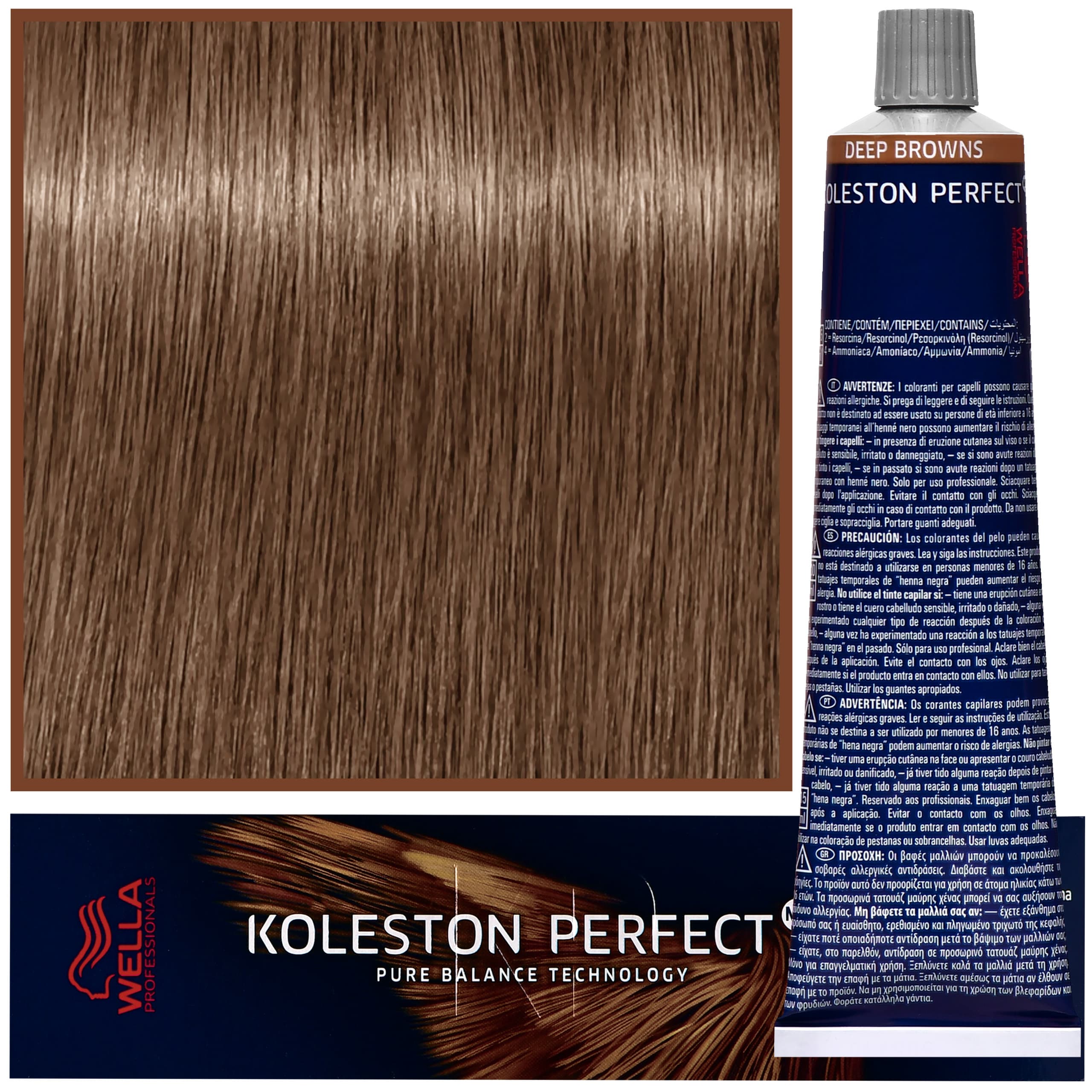 Koleston Perfect Me - profesjonalna farba do koloryzacji włosów, 7/7 Brązowy Średni Blond