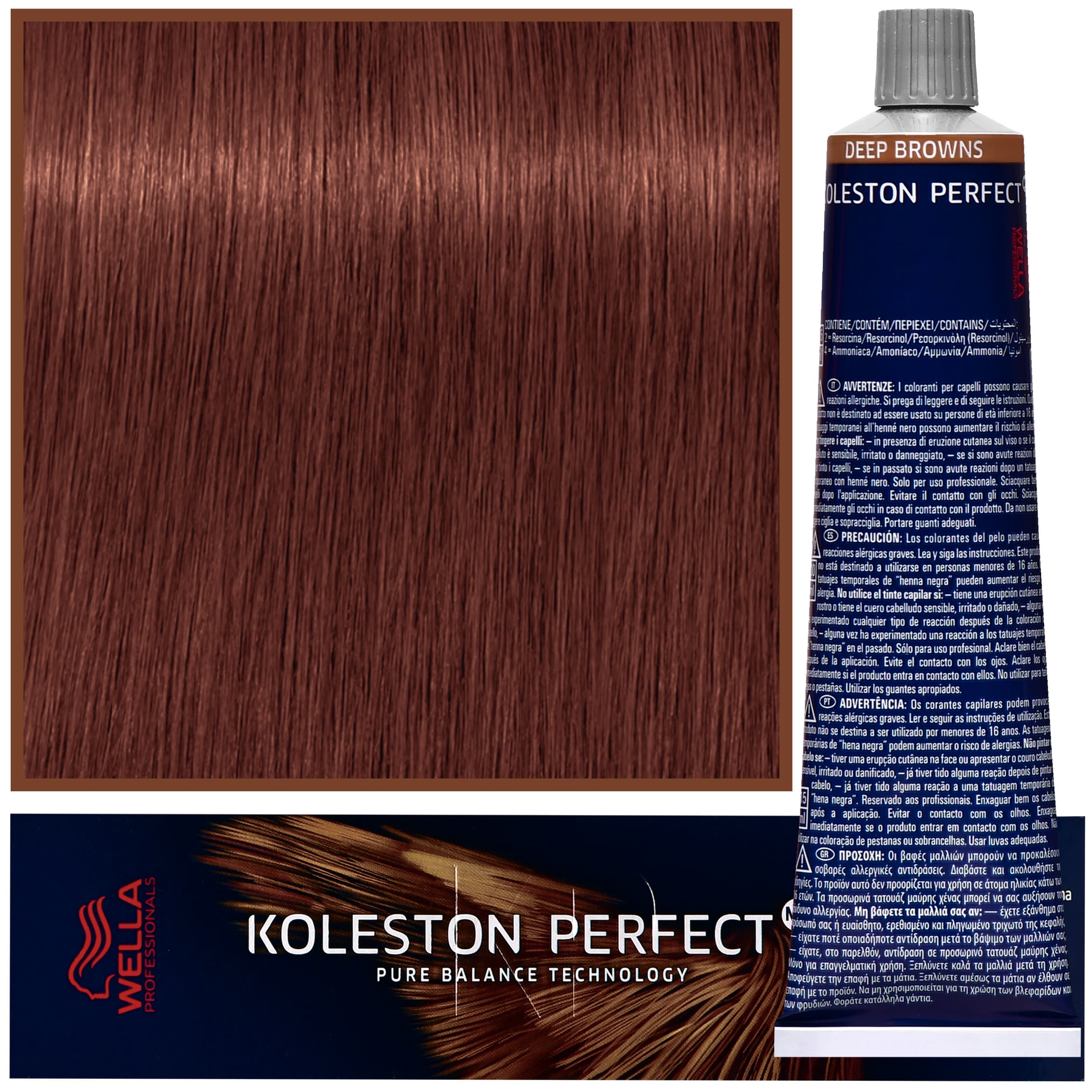 Koleston Perfect Me - profesjonalna farba do koloryzacji włosów, 7/77 Intensywnie Brązowy Średni Blond