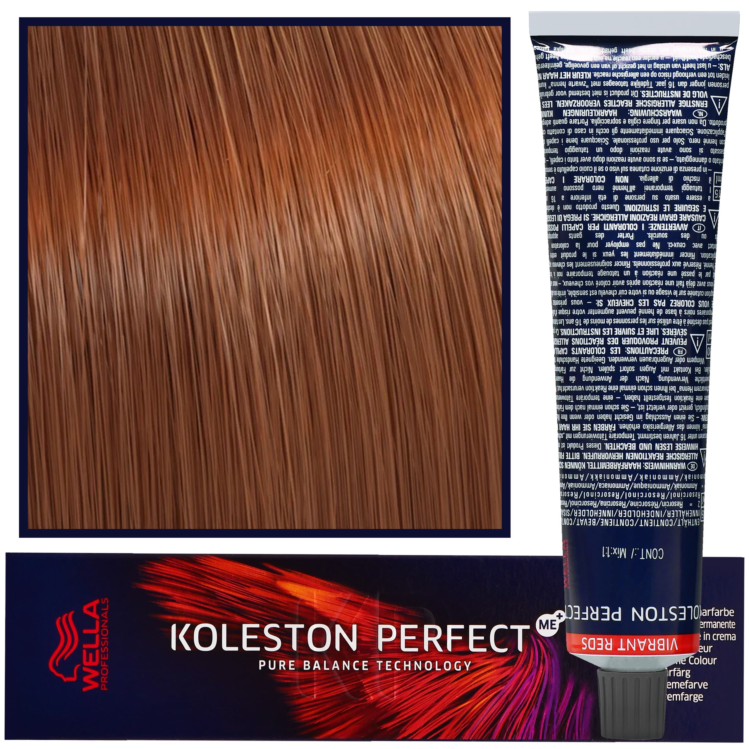 Koleston Perfect Me - profesjonalna farba do koloryzacji włosów, 7/47 Średni blond miedziano-brązowy