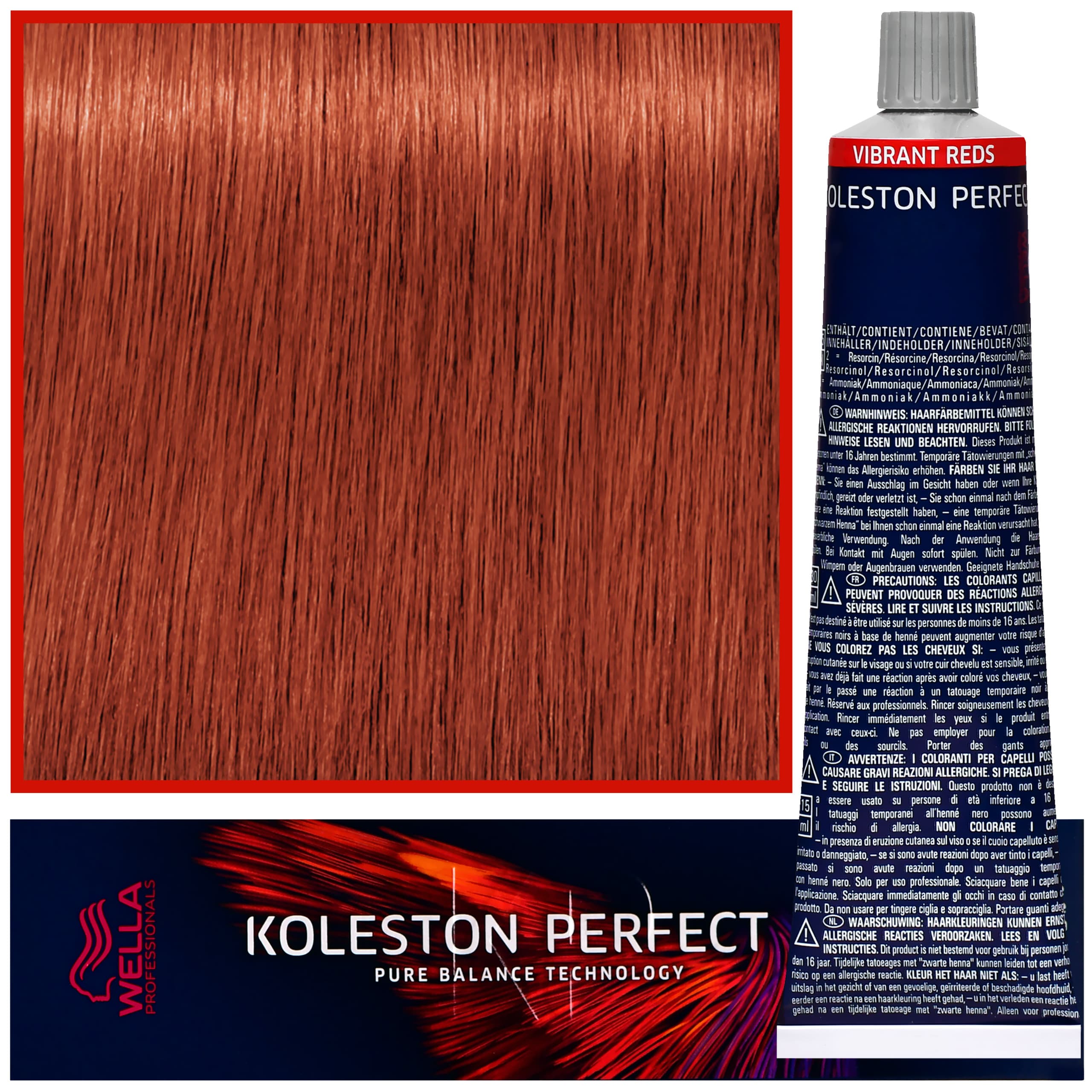 Koleston Perfect Me - profesjonalna farba do koloryzacji włosów, 77/43 Czerwono Złoty Intensywny Średni Blond