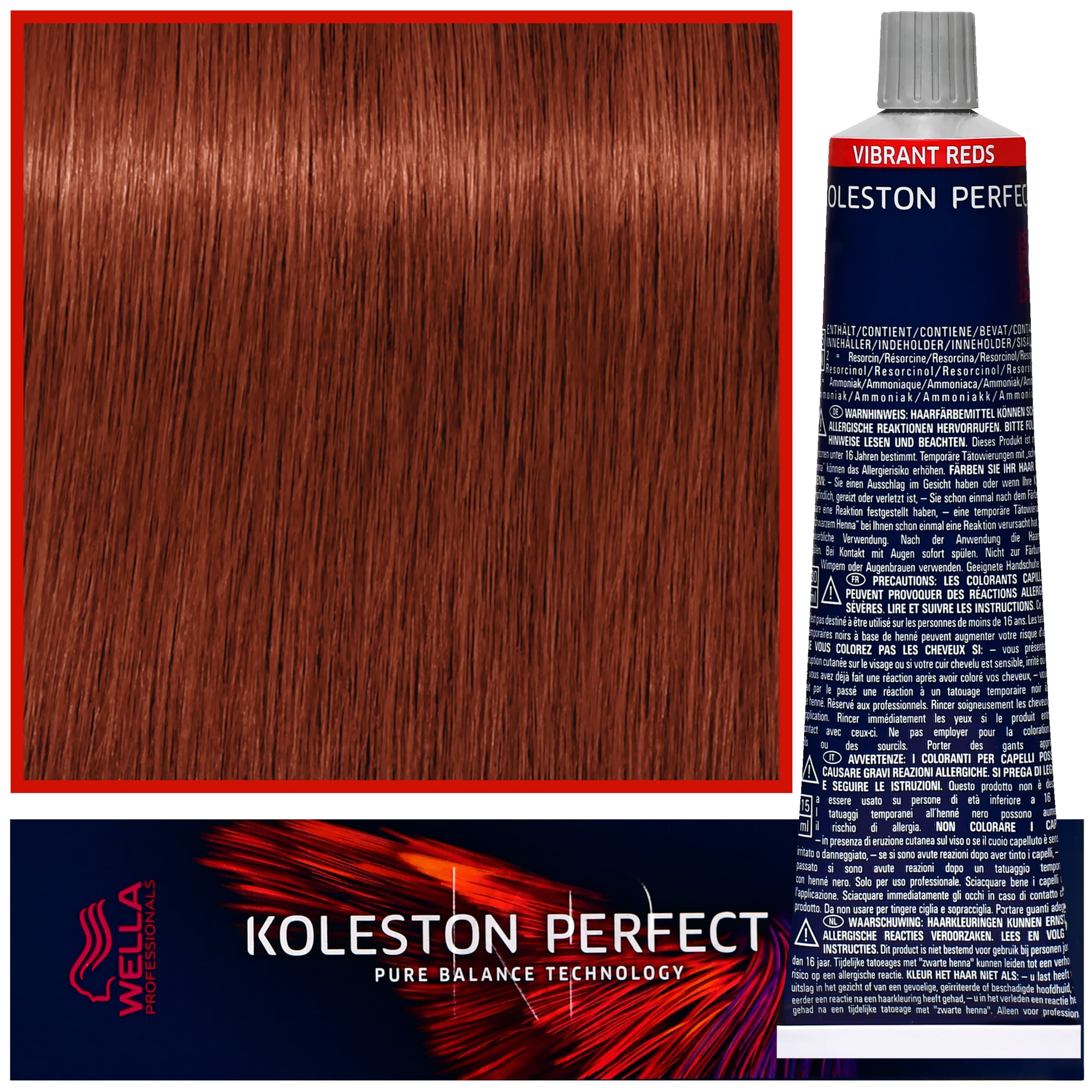 Koleston Perfect Me - profesjonalna farba do koloryzacji włosów, 77/44 Intensywnie Brązowy Intensywny Czerwony Średni Blond