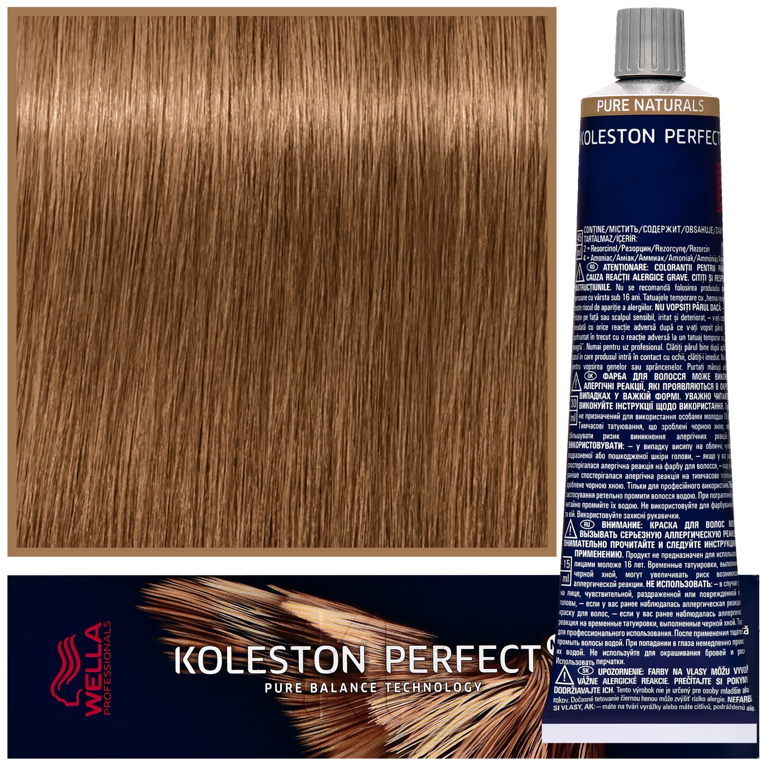 Koleston Perfect Me - profesjonalna farba do koloryzacji włosów, 8/01 Naturalny Popielaty Jasny Blond
