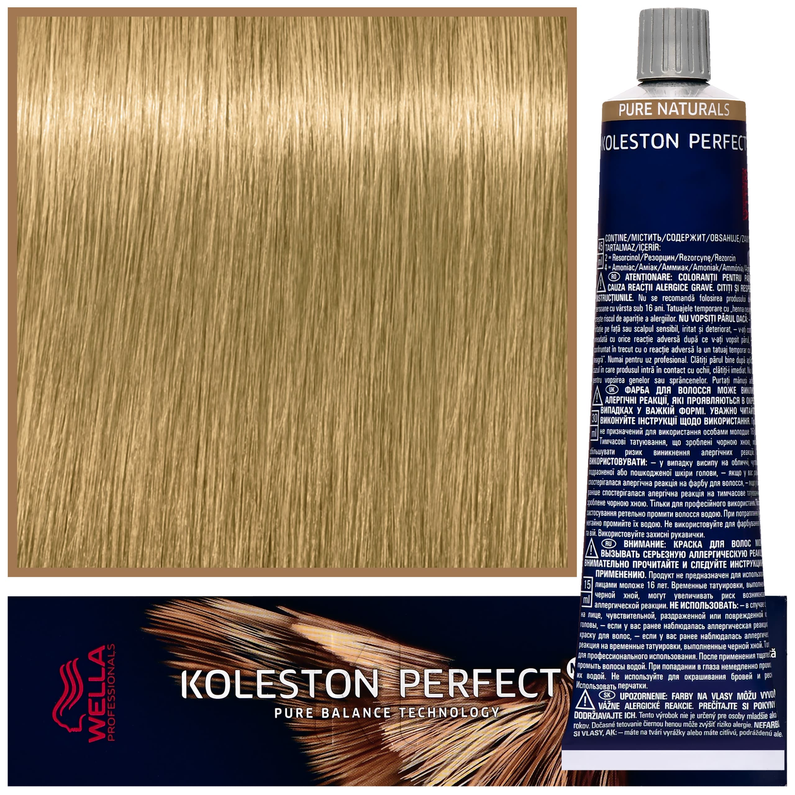Koleston Perfect Me - profesjonalna farba do koloryzacji włosów, 9/01 Naturalny Popielaty Bardzo Jasny Blond