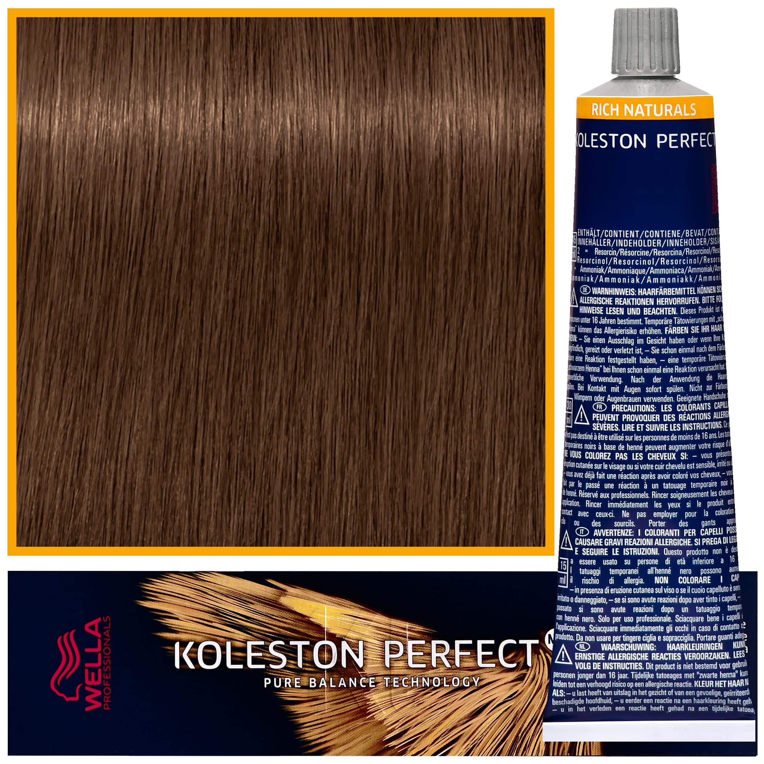 Koleston Perfect Me - profesjonalna farba do koloryzacji włosów, 5/37 Złoto Brązowy Jasny Brąz