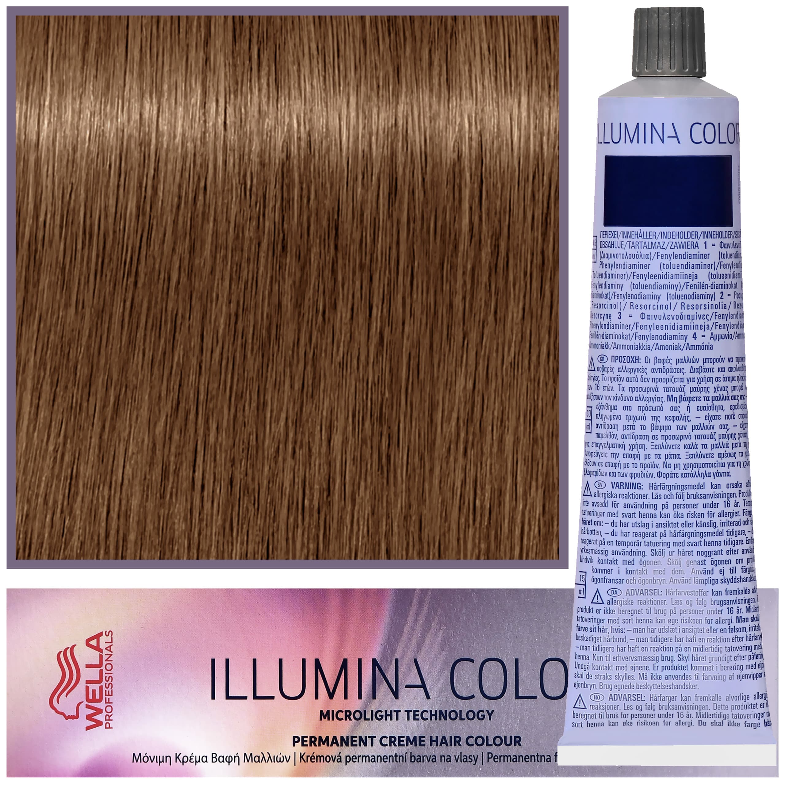 Illumina Color - profesjonalna farba do włosów, 7/75 - Średni Blond Brązowo Mahoniowy