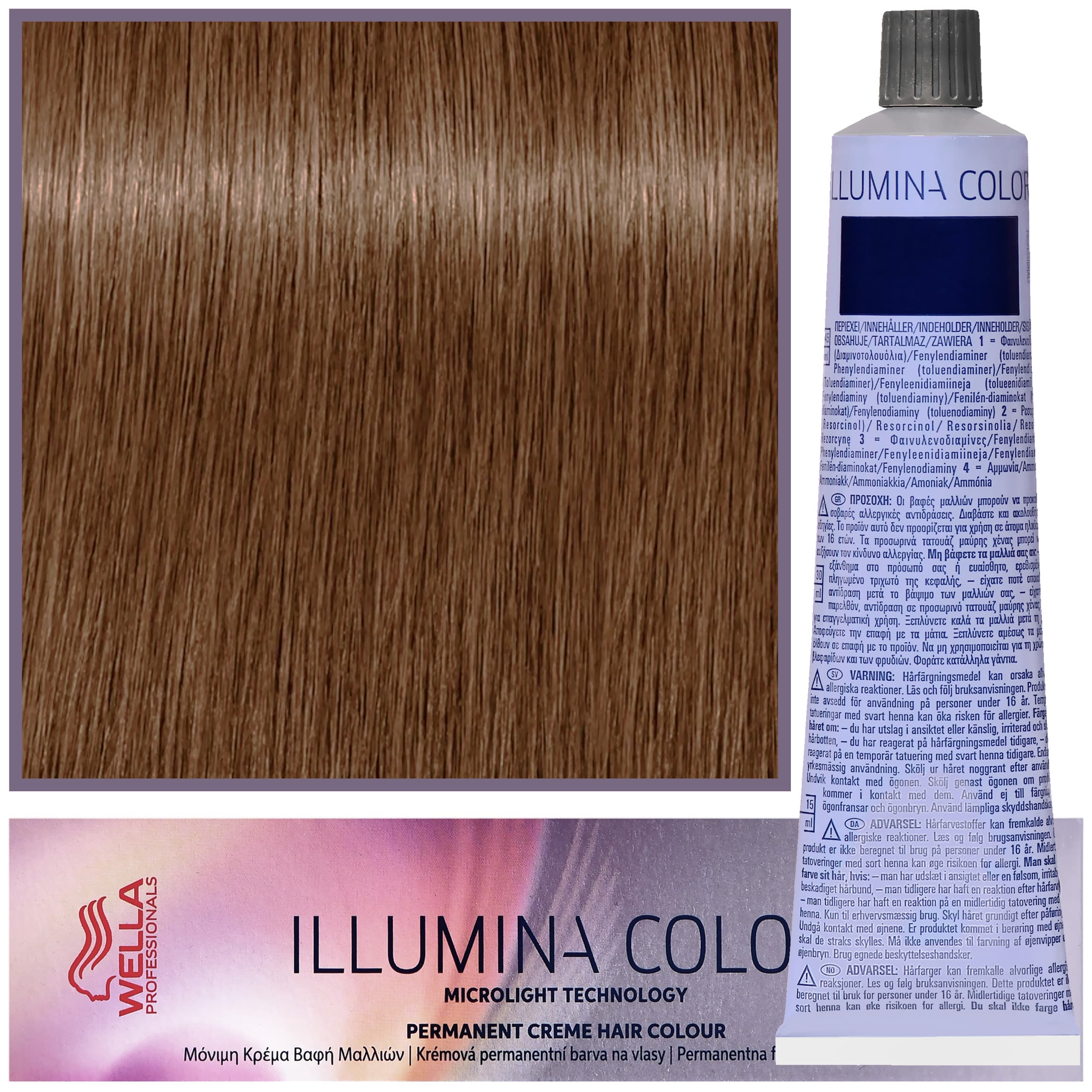 Illumina Color - profesjonalna farba do włosów, 6/37 - Ciemny Złoty Piaskowy Blond