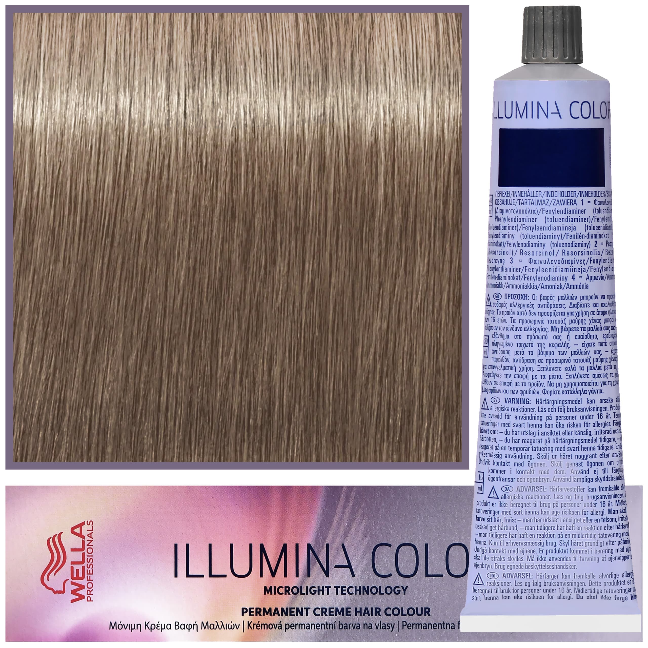 Illumina Color - profesjonalna farba do włosów, 8/13 - Jasny Blond Popielato-Złoty