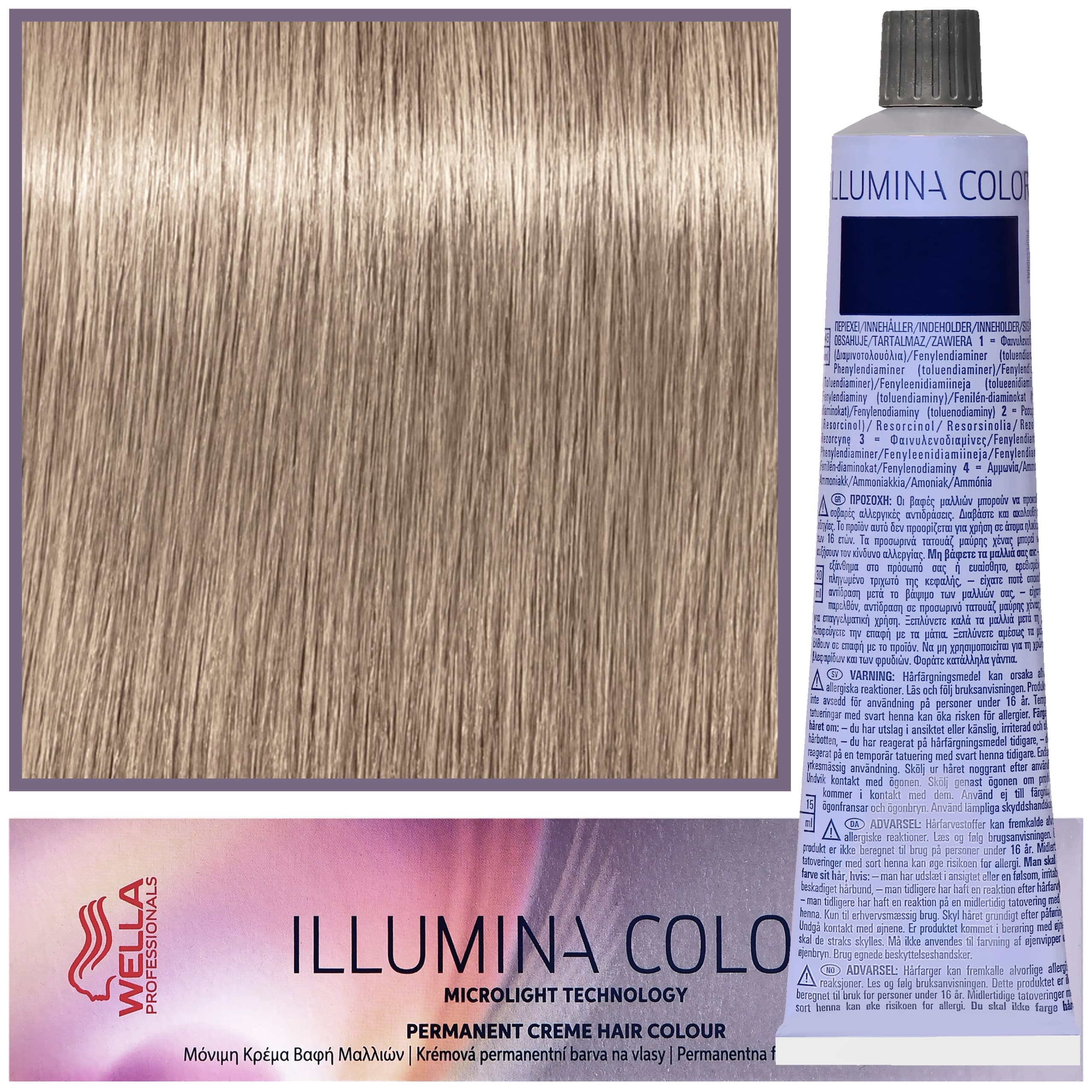 Illumina Color - profesjonalna farba do włosów, 8/1 - Jasny Popielaty Blond