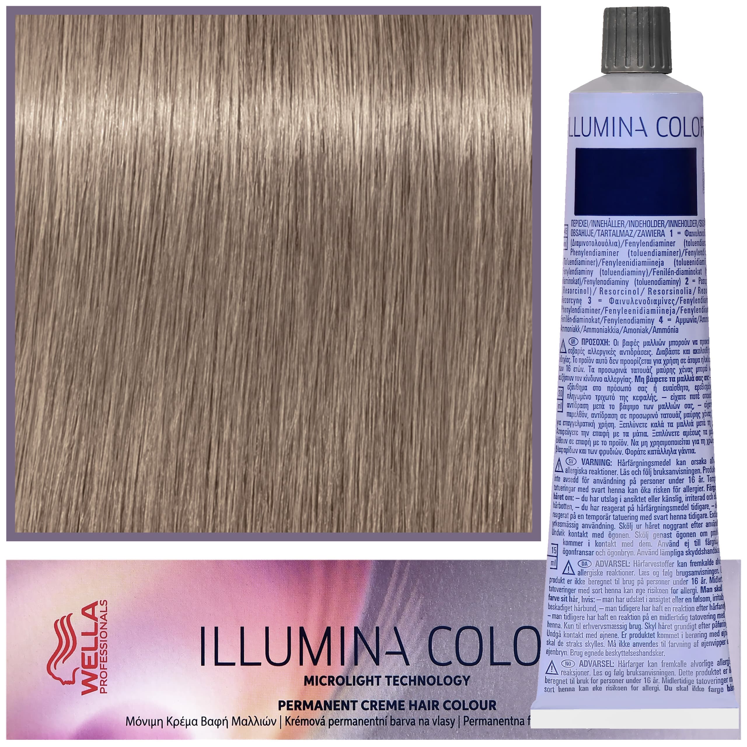 Illumina Color - profesjonalna farba do włosów, 8/69 - Jasny Blond Fioletowy Cendre