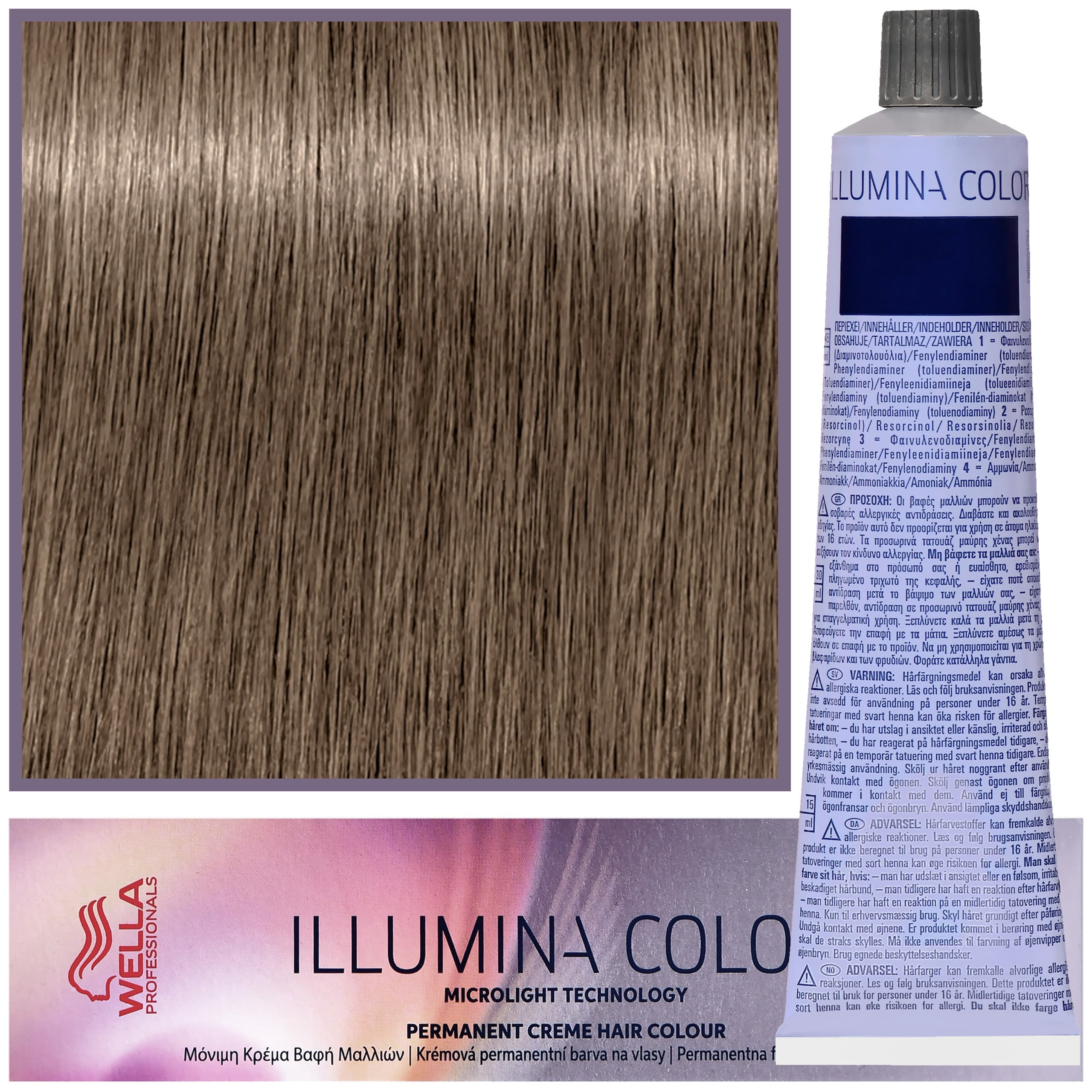 Illumina Color - profesjonalna farba do włosów, 7/81 - Średnio Perłowo Popielaty Blond