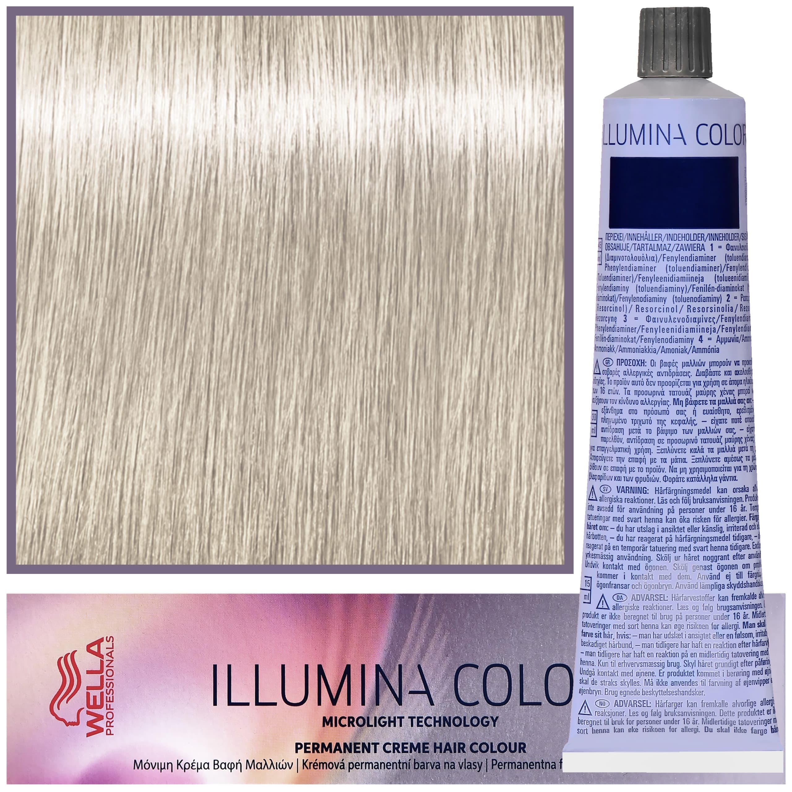 Illumina Color - profesjonalna farba do włosów, 10/69 - Bardzo Bardzo Jasny Blond Fioletowy Cendre
