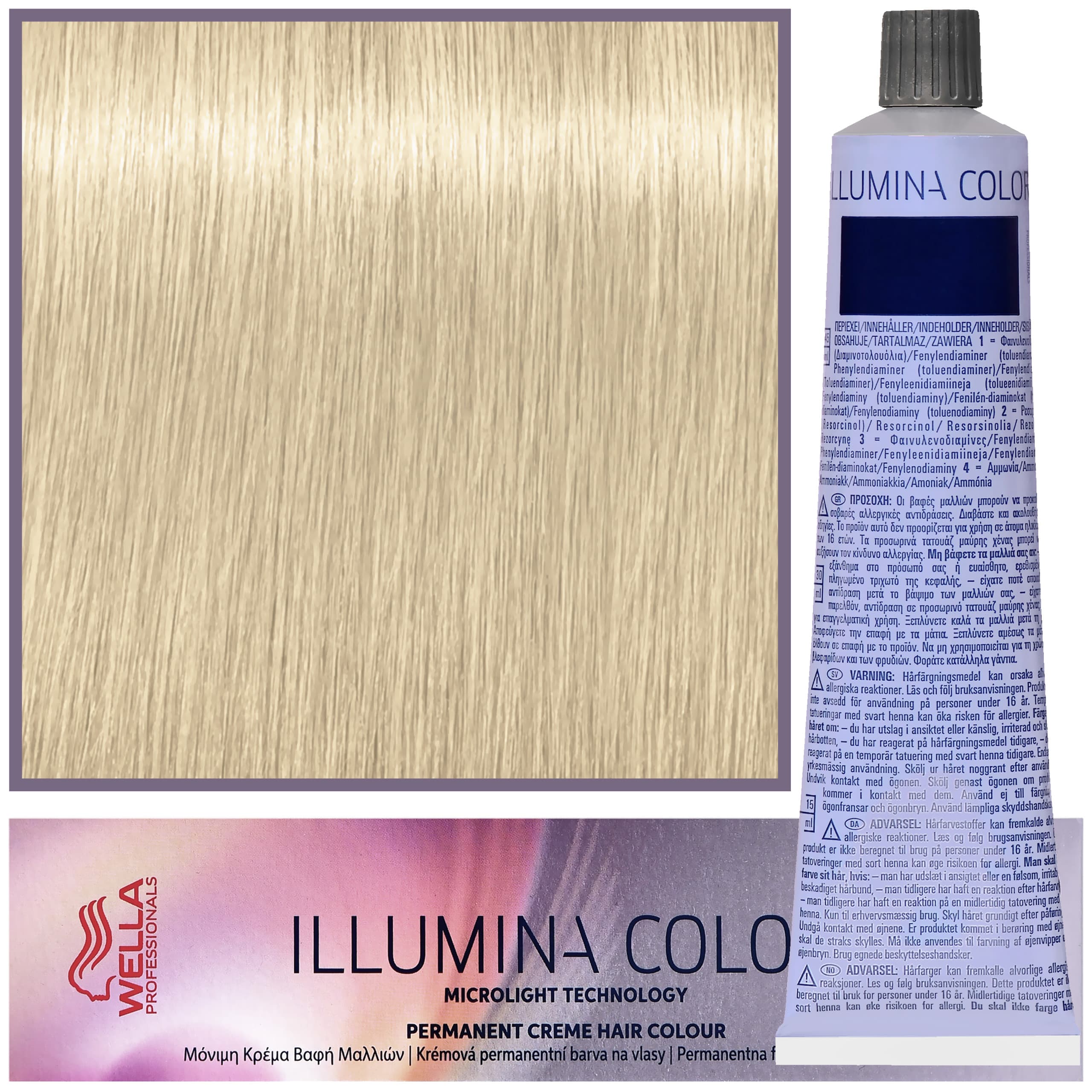 Illumina Color - profesjonalna farba do włosów, 10/93 - Bardzo Bardzo Jasny Cendre Złoty Blond