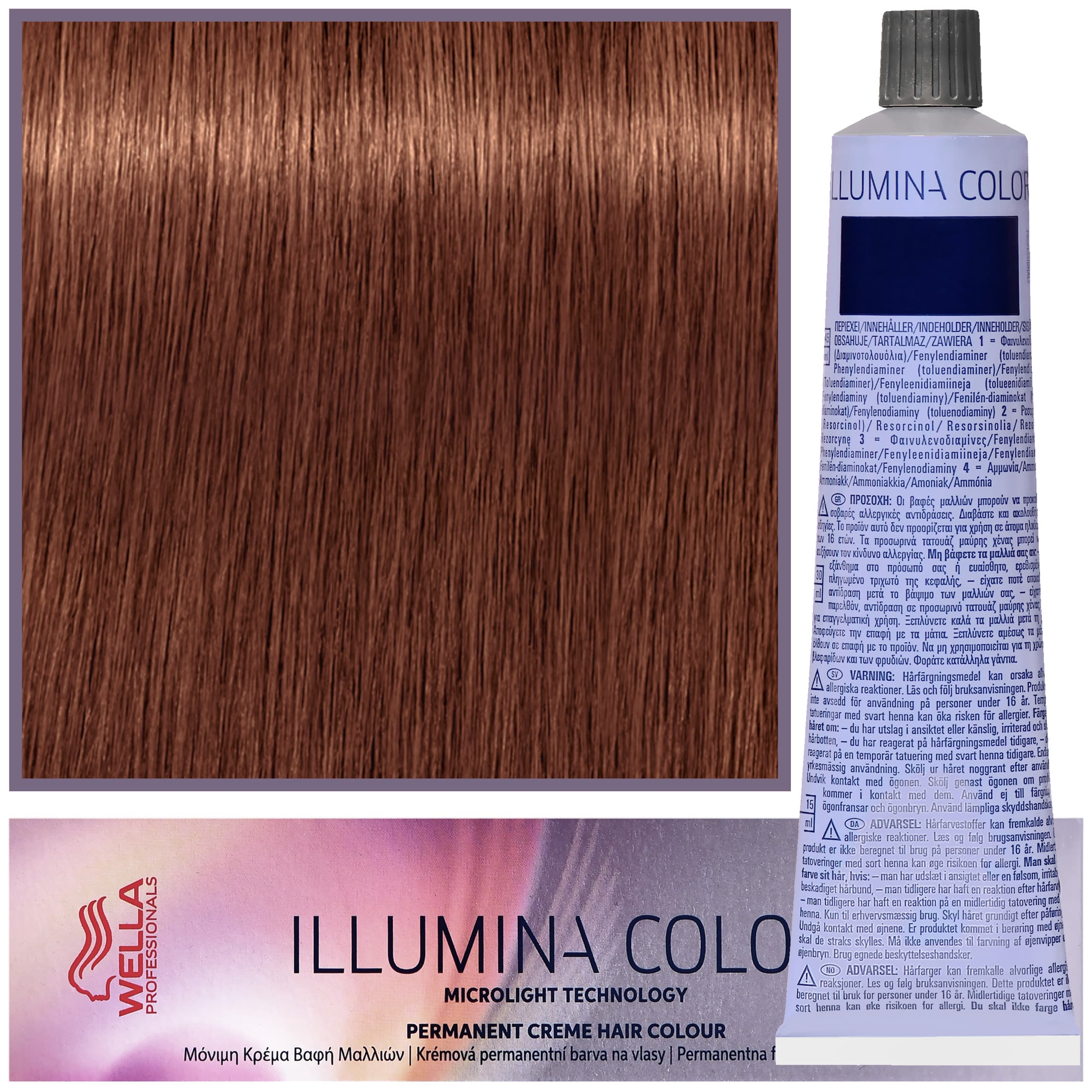 Illumina Color - profesjonalna farba do włosów, 5/43 - Jasny Czerwony Złoty Brąz