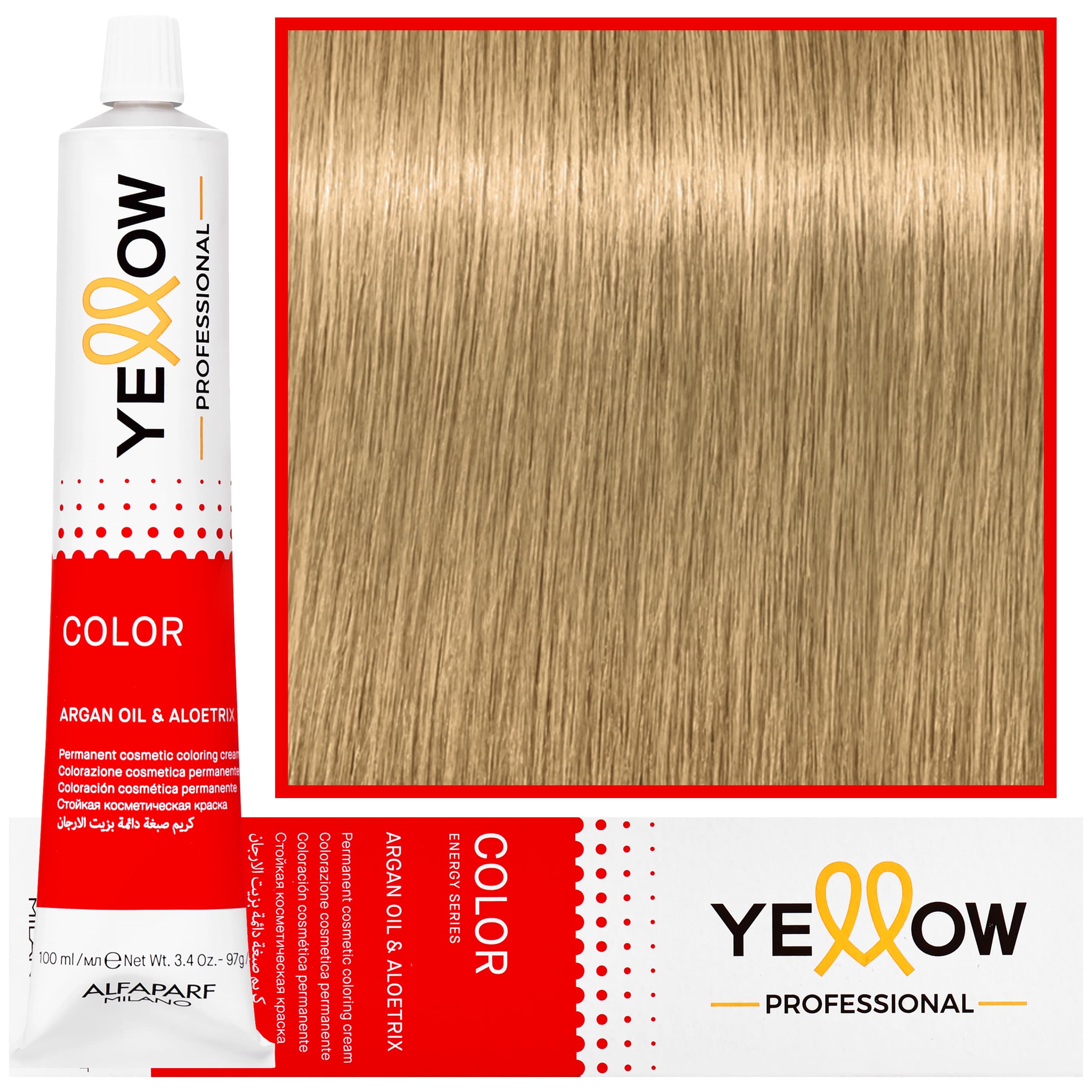 Yellow - trwała farba do włosów z aloesem i kiełkami pszenicy, 10 | Najjaśniejszy Naturalny Blond