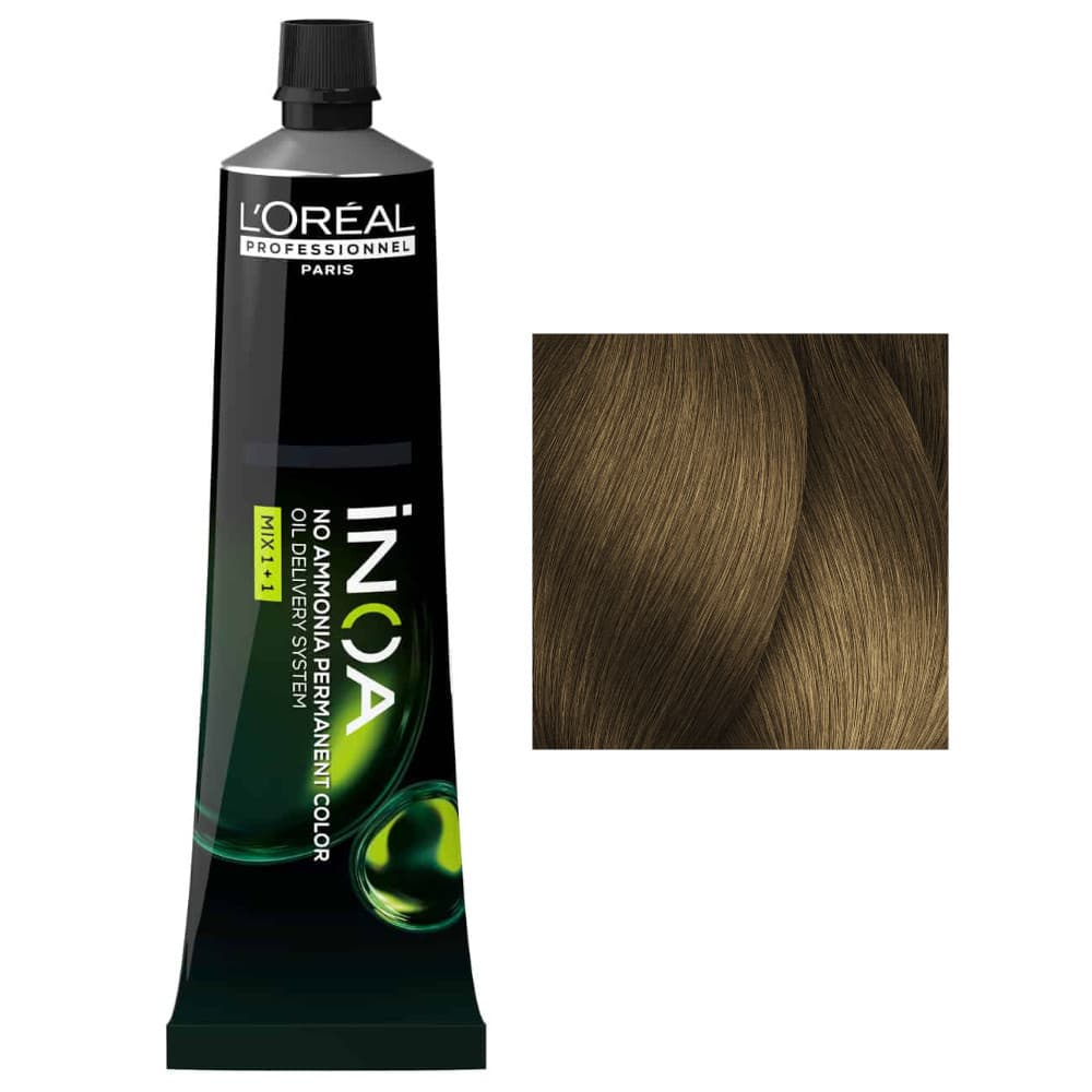 Loreal Inoa, farba do włosów w kremie bez amoniaku, 7.3 baza