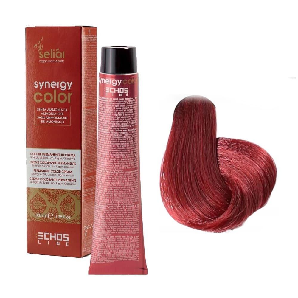 Seliar Synergy Color, farba do włosów bez amoniaku, 6.6 Dark Blonde Red