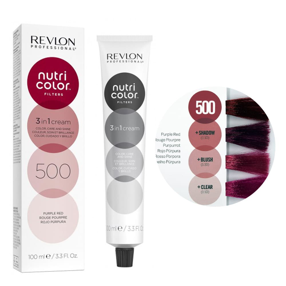 Revlon Nutri Color Filters, maska koloryzująca bez amoniaku, purpurowy czerwony, tuba