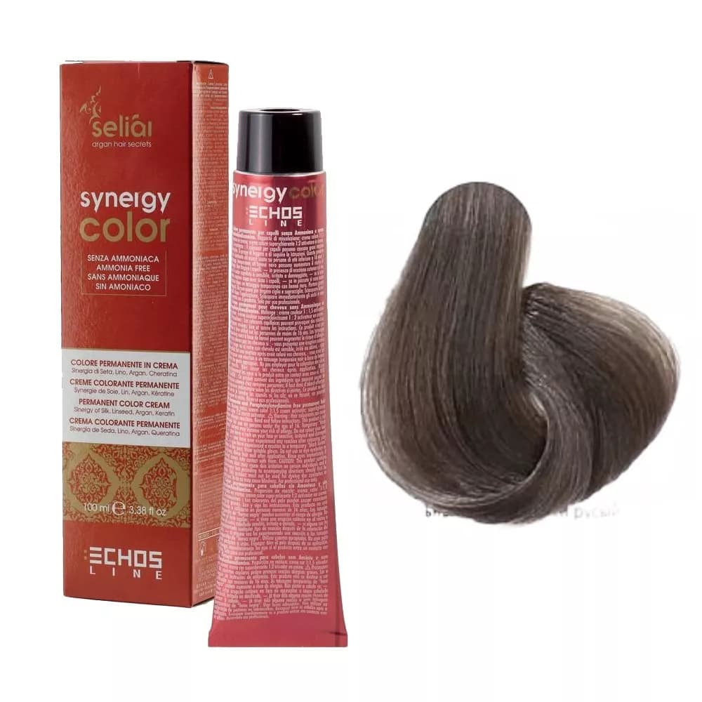Seliar Synergy Color, farba do włosów bez amoniaku, 7.01 Blonde Natural Ash
